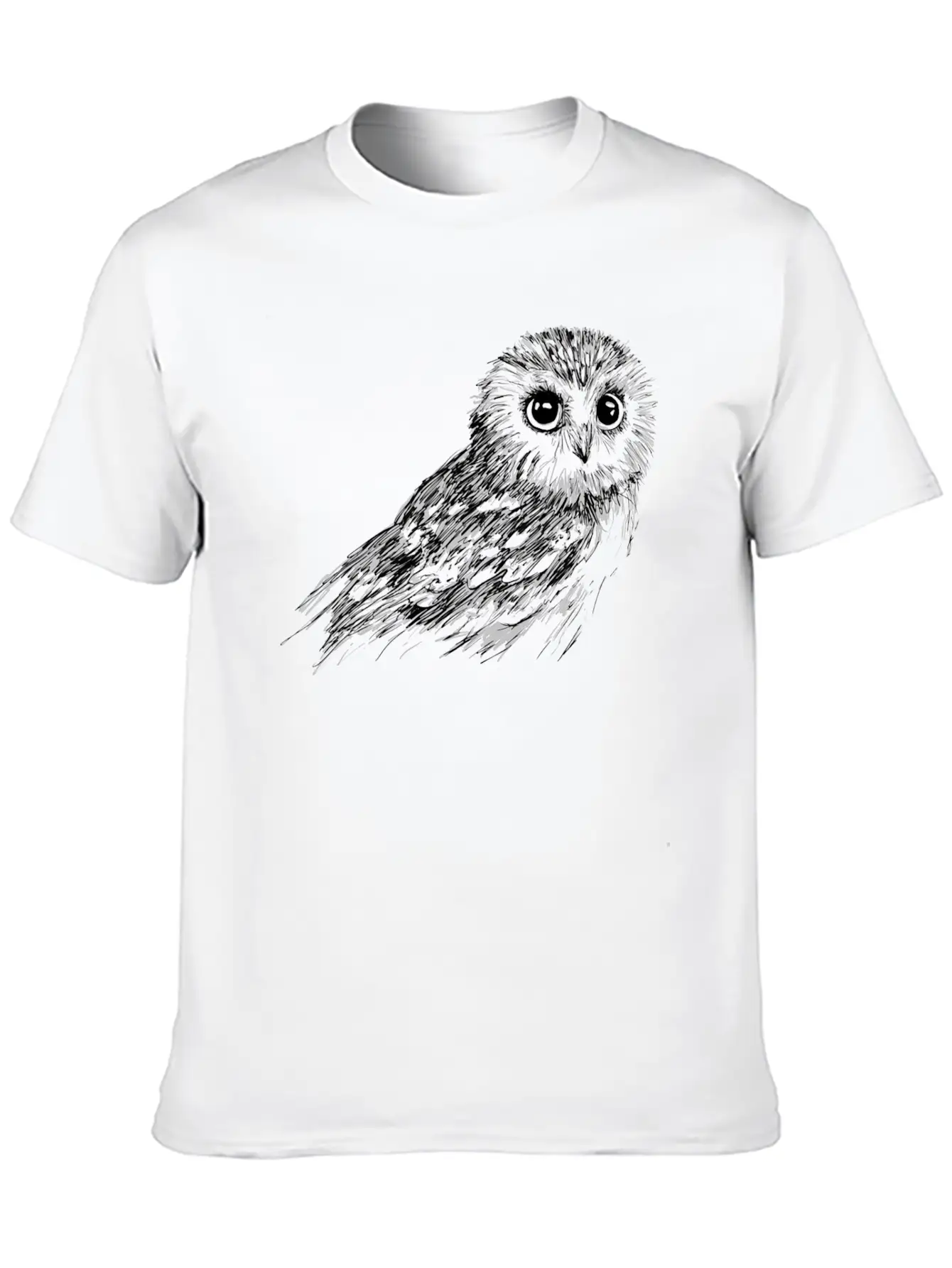 Owl Sketch Comfortable Minimalist Graphic Tee – Summer Style Essential