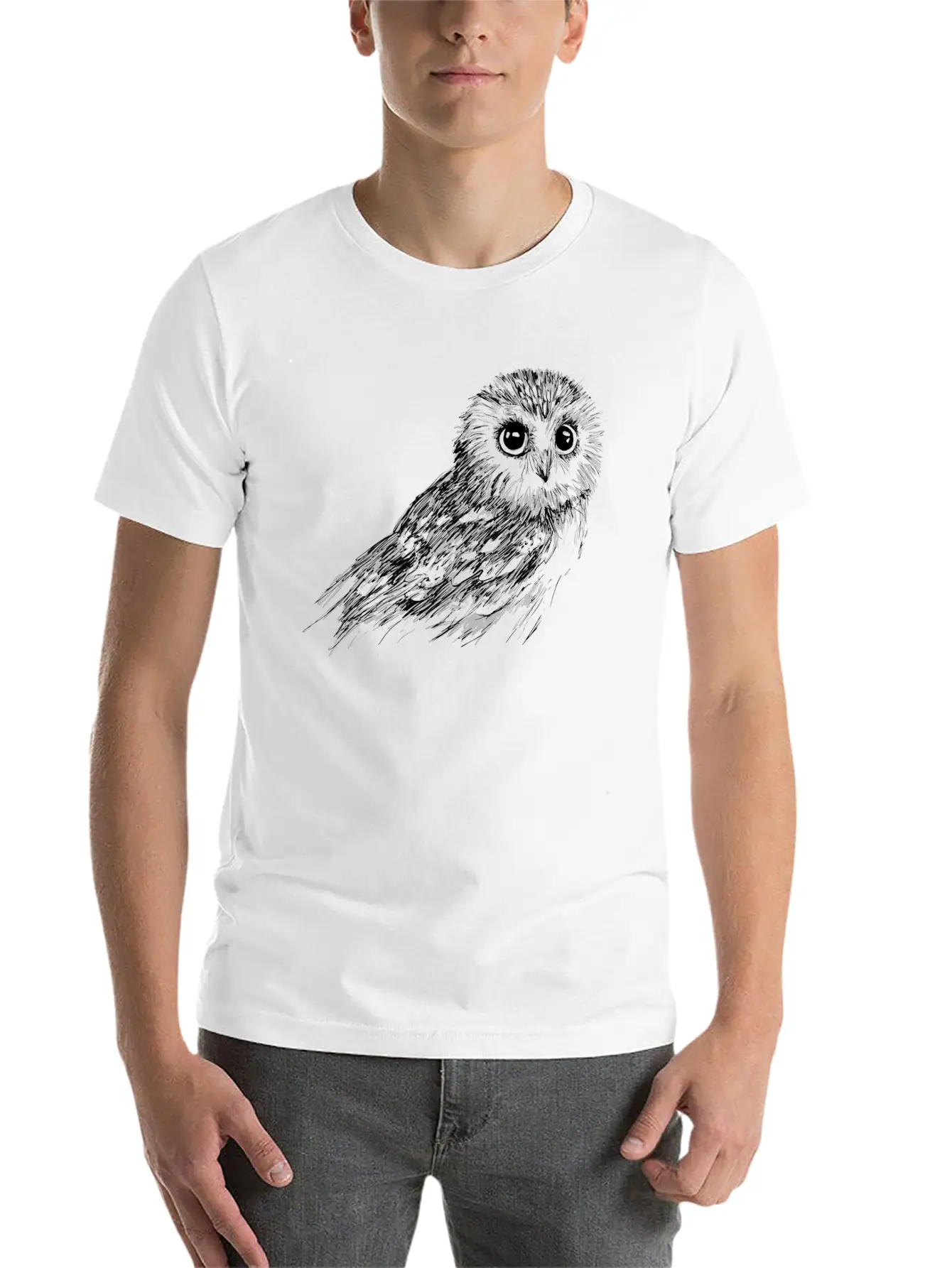 Owl Sketch Comfortable Minimalist Graphic Tee – Summer Style Essential