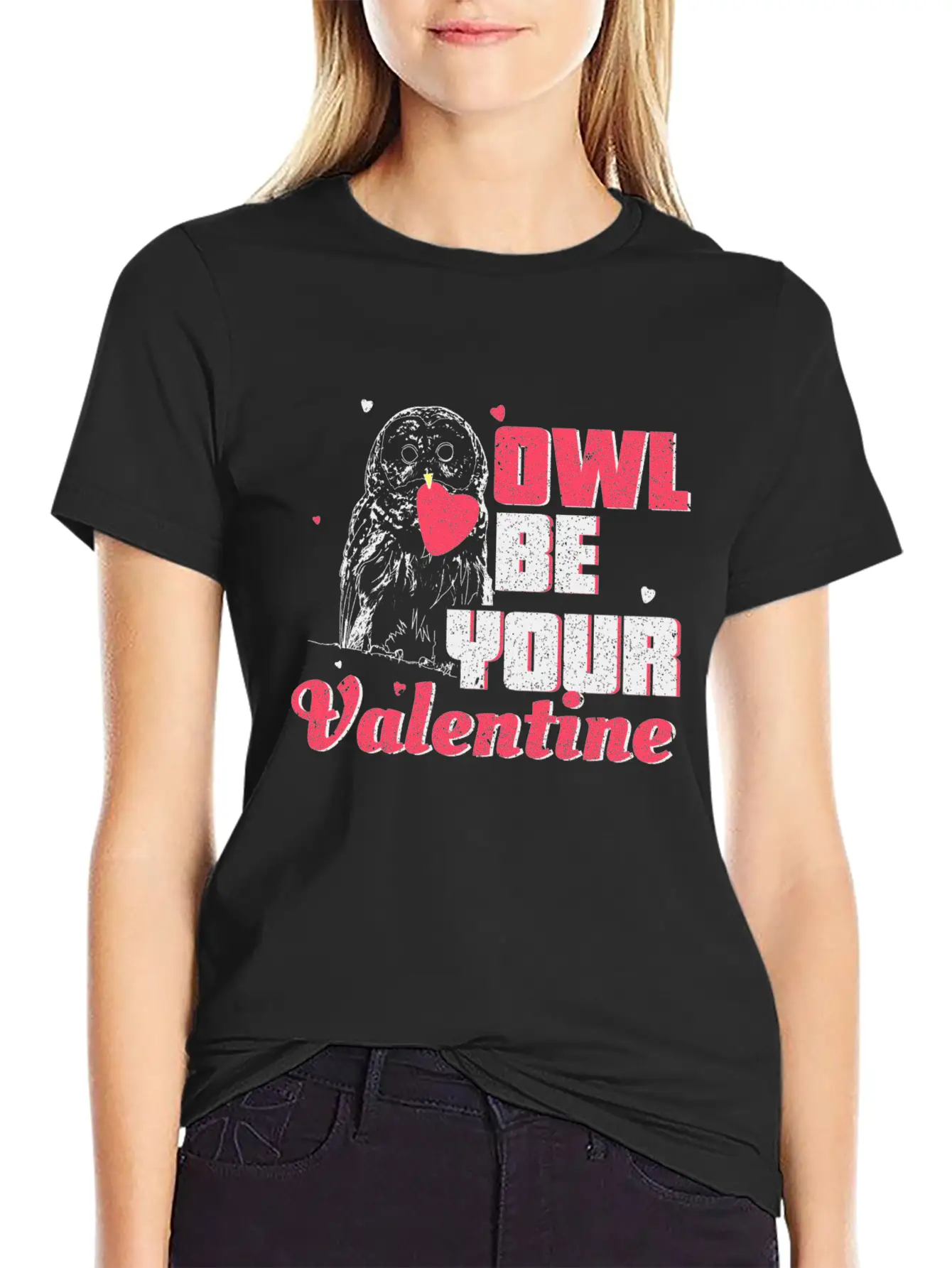 Owl Valentine's Day Gift Unisex Short Sleeve Soft Cotton T-Shirt – Casual Everyday Wear