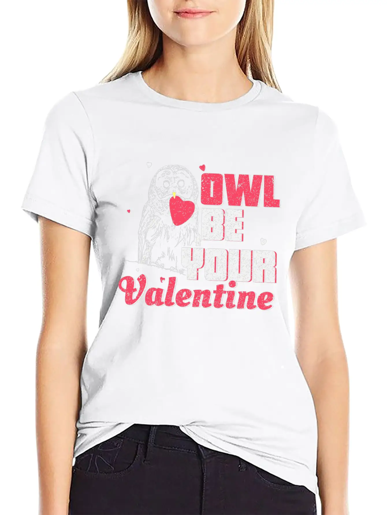 Owl Valentine's Day Gift Unisex Short Sleeve Soft Cotton T-Shirt – Casual Everyday Wear