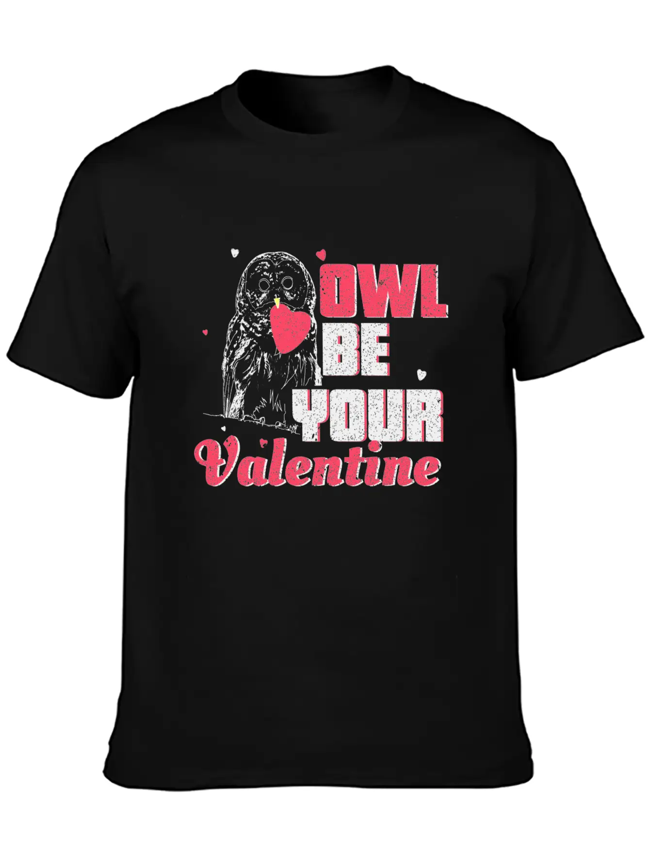 Owl Valentine's Day Gift Unisex Short Sleeve Soft Cotton T-Shirt – Casual Everyday Wear