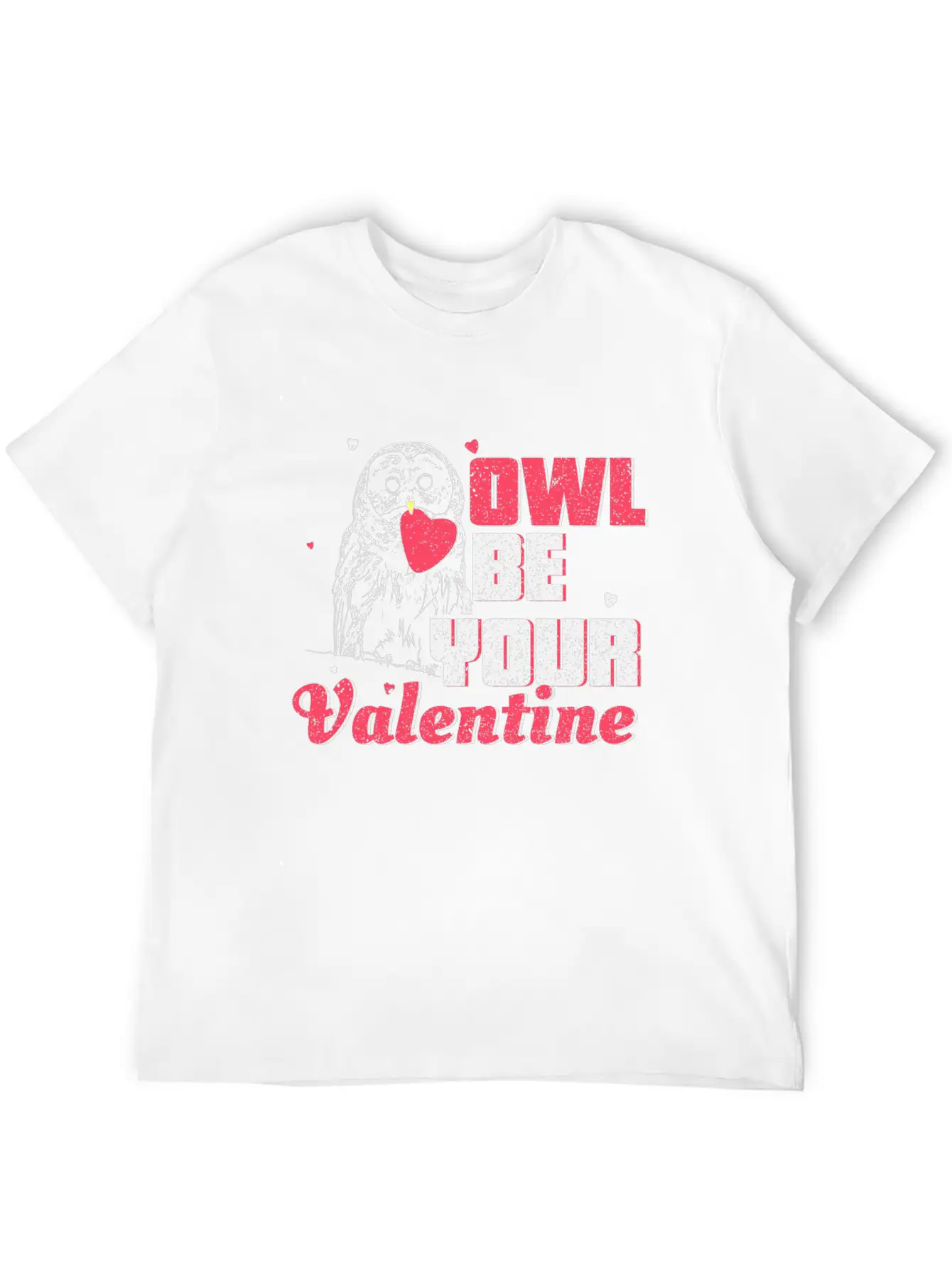 Owl Valentine's Day Gift Unisex Short Sleeve Soft Cotton T-Shirt – Casual Everyday Wear