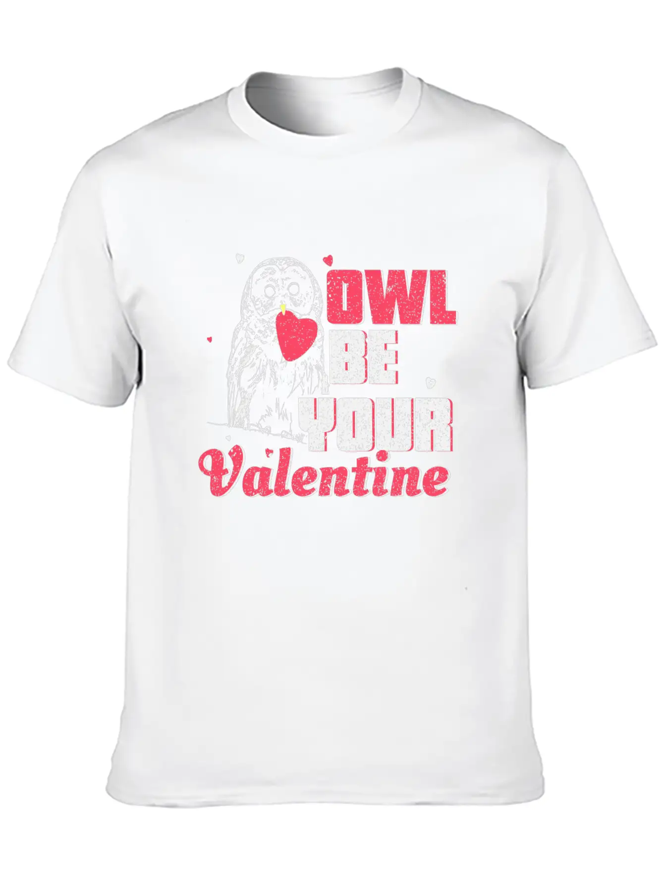 Owl Valentine's Day Gift Unisex Short Sleeve Soft Cotton T-Shirt – Casual Everyday Wear