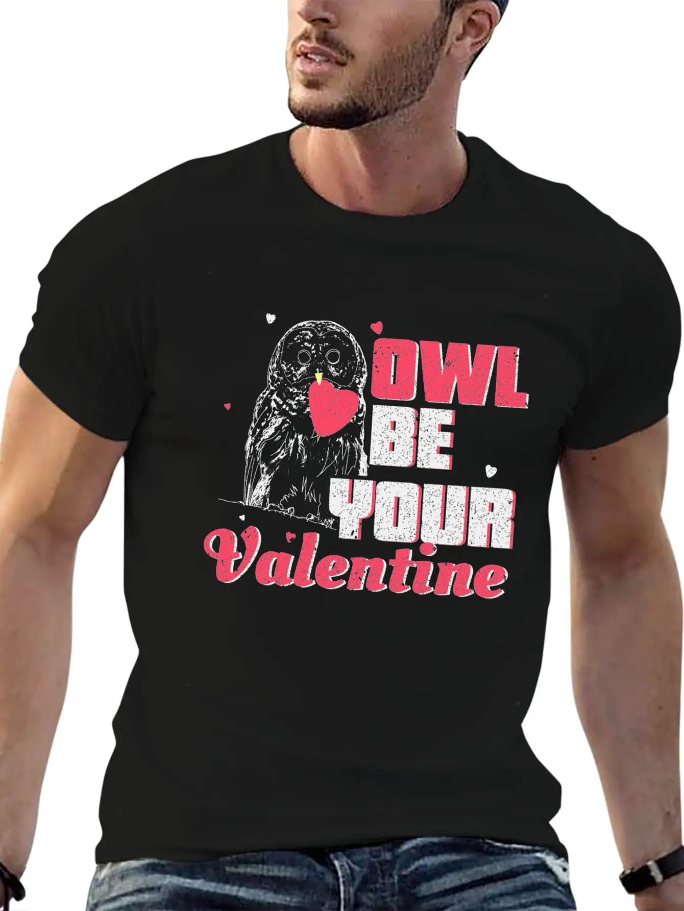 Owl Valentine's Day Gift Unisex Short Sleeve Soft Cotton T-Shirt – Casual Everyday Wear