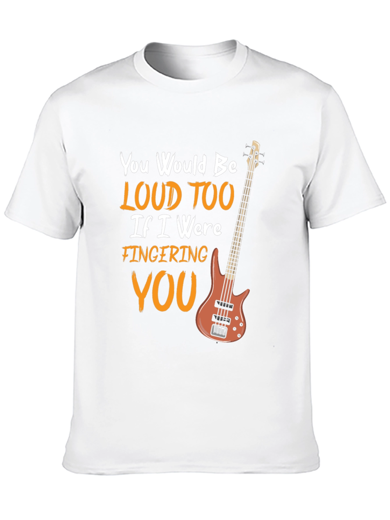Loud Too Funny Bass Guitar Musician Black T-Shirt