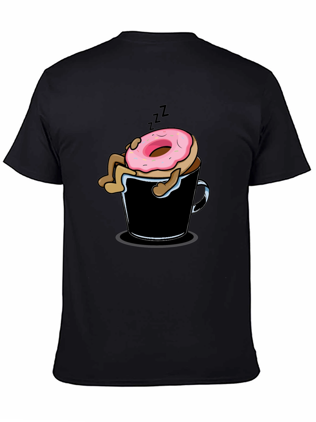 Donut Sleeping in Coffee Mug Graphic T-Shirt