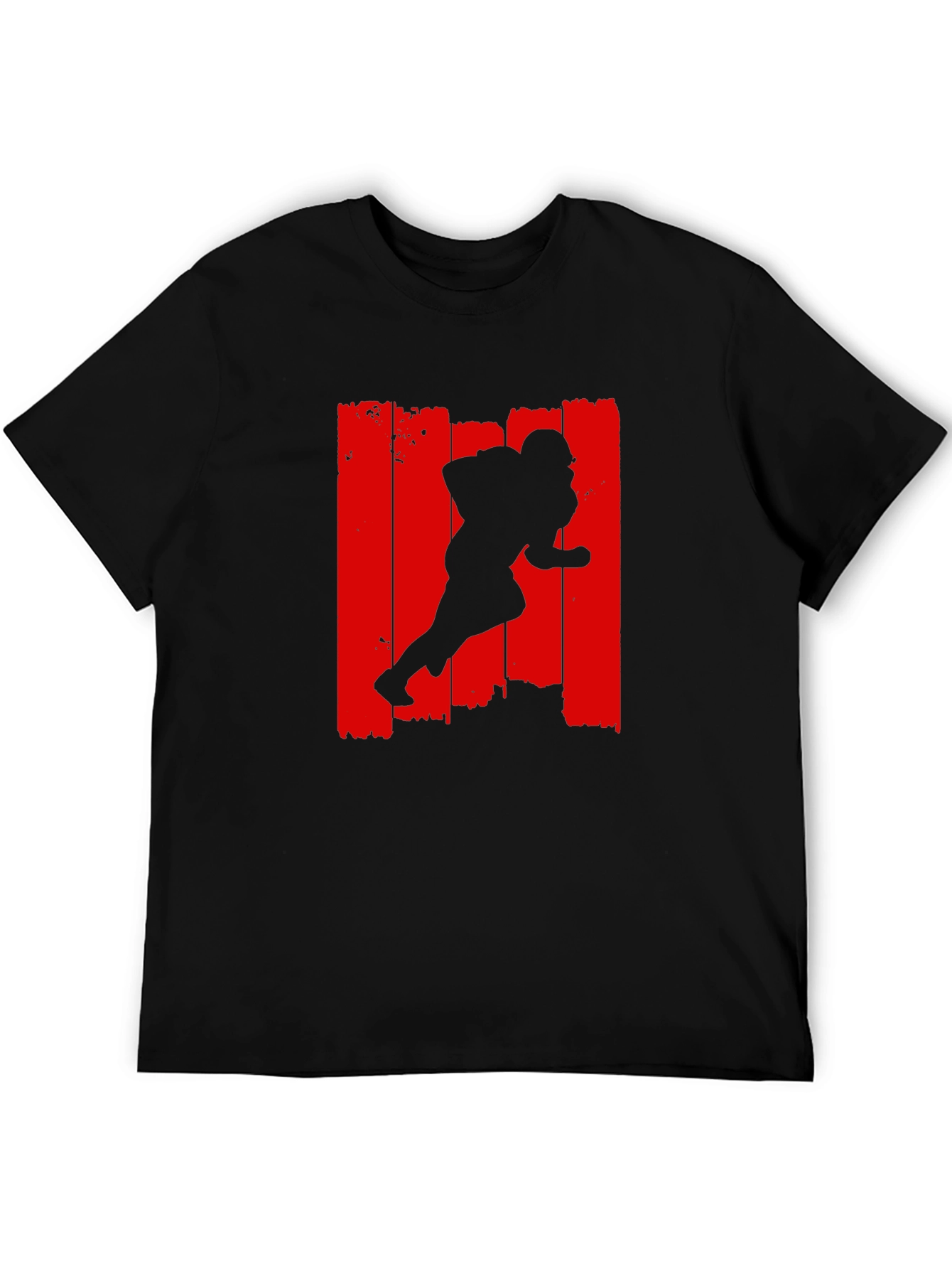 Football Player Graphic Tee - Black
