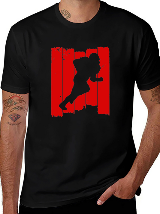 Football Player Graphic Tee - Black