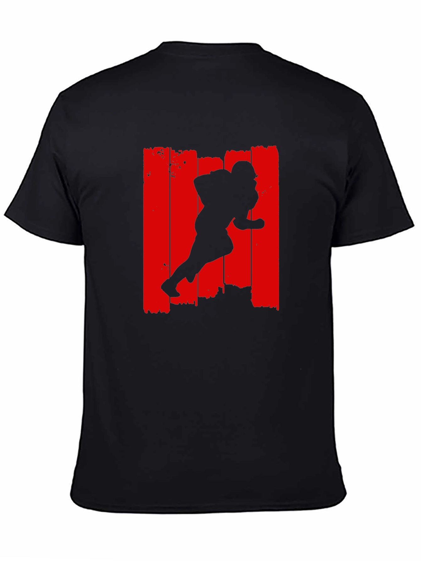 Football Player Graphic Tee - Black