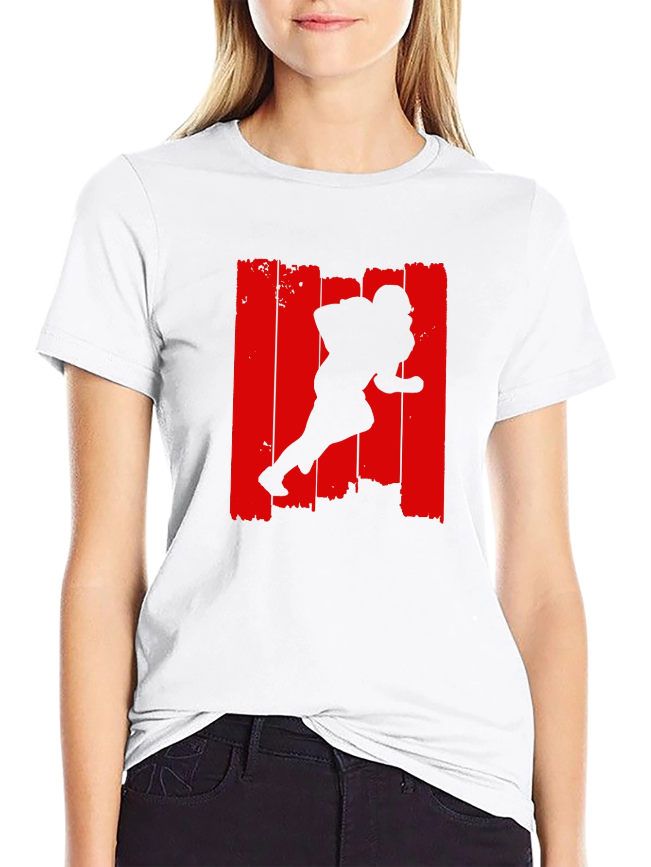 Football Player Graphic Tee - Black