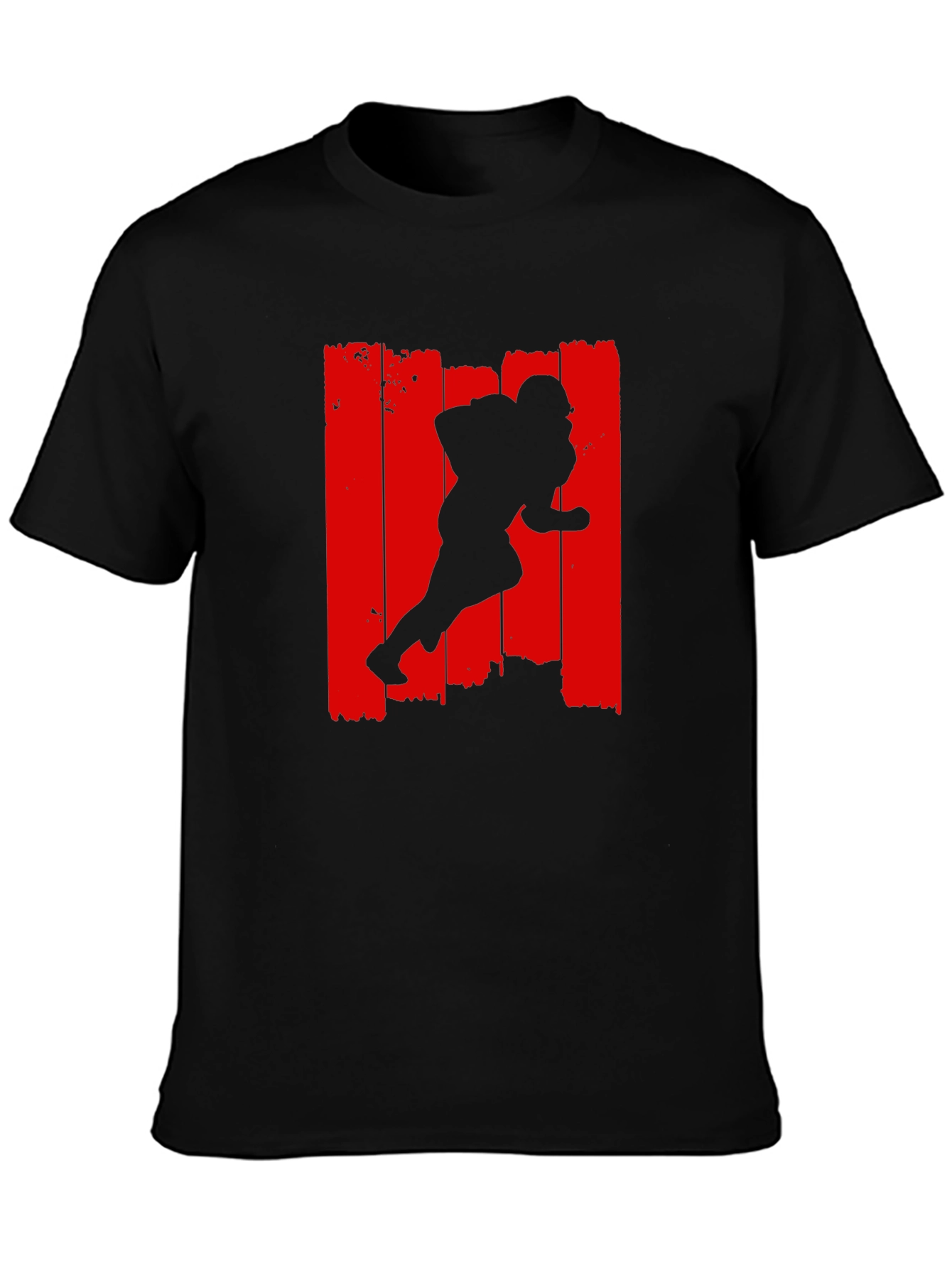 Football Player Graphic Tee - Black