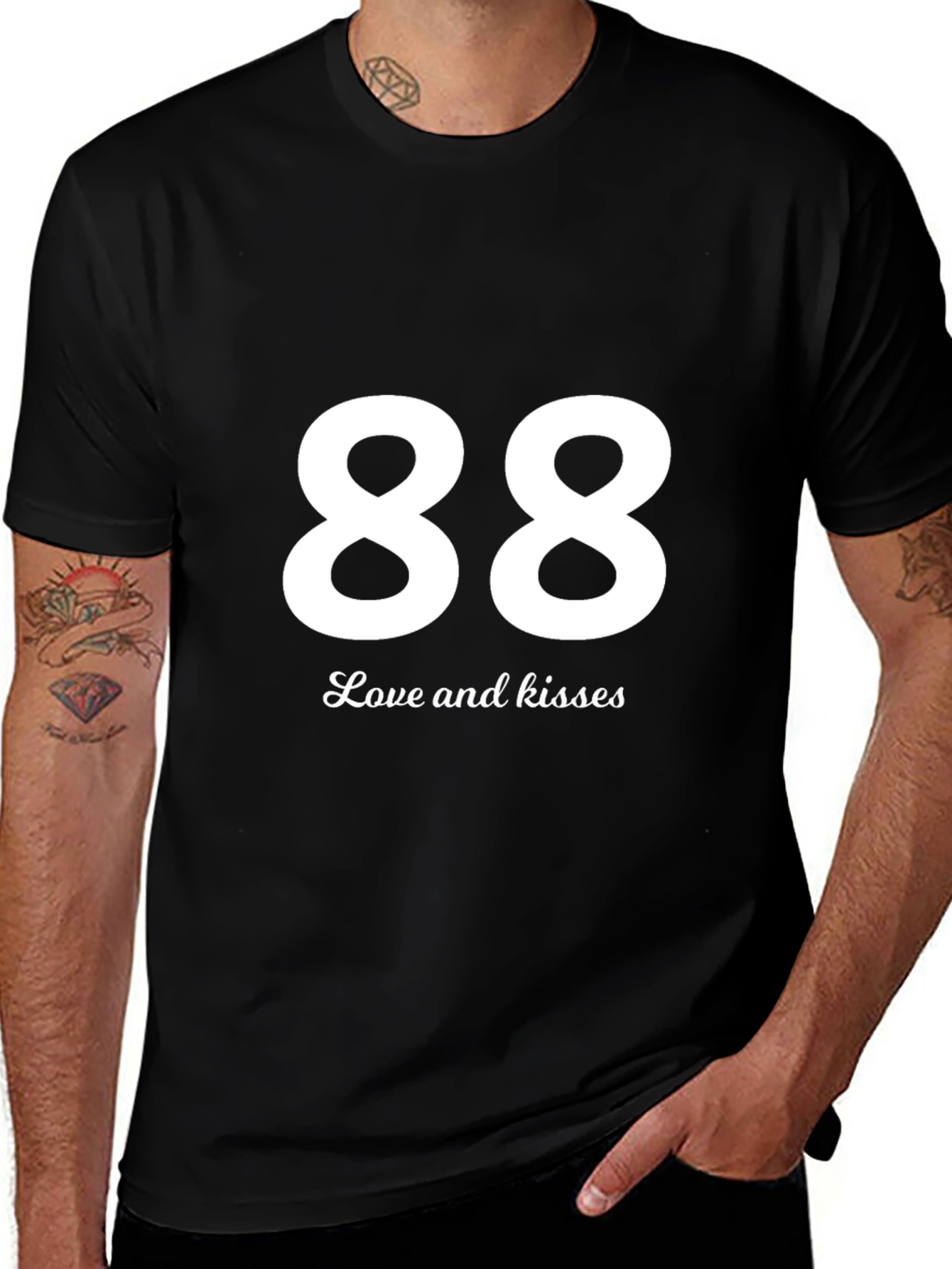 88 Love and Kisses Black T-Shirt