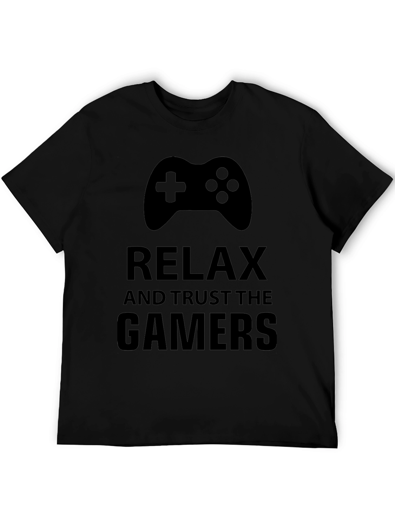 Relax & Trust Gamers Black Graphic Tee