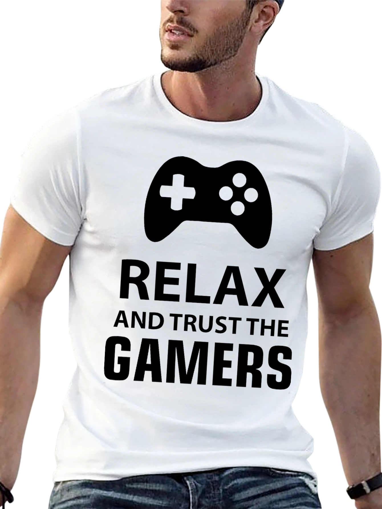Relax & Trust Gamers Black Graphic Tee