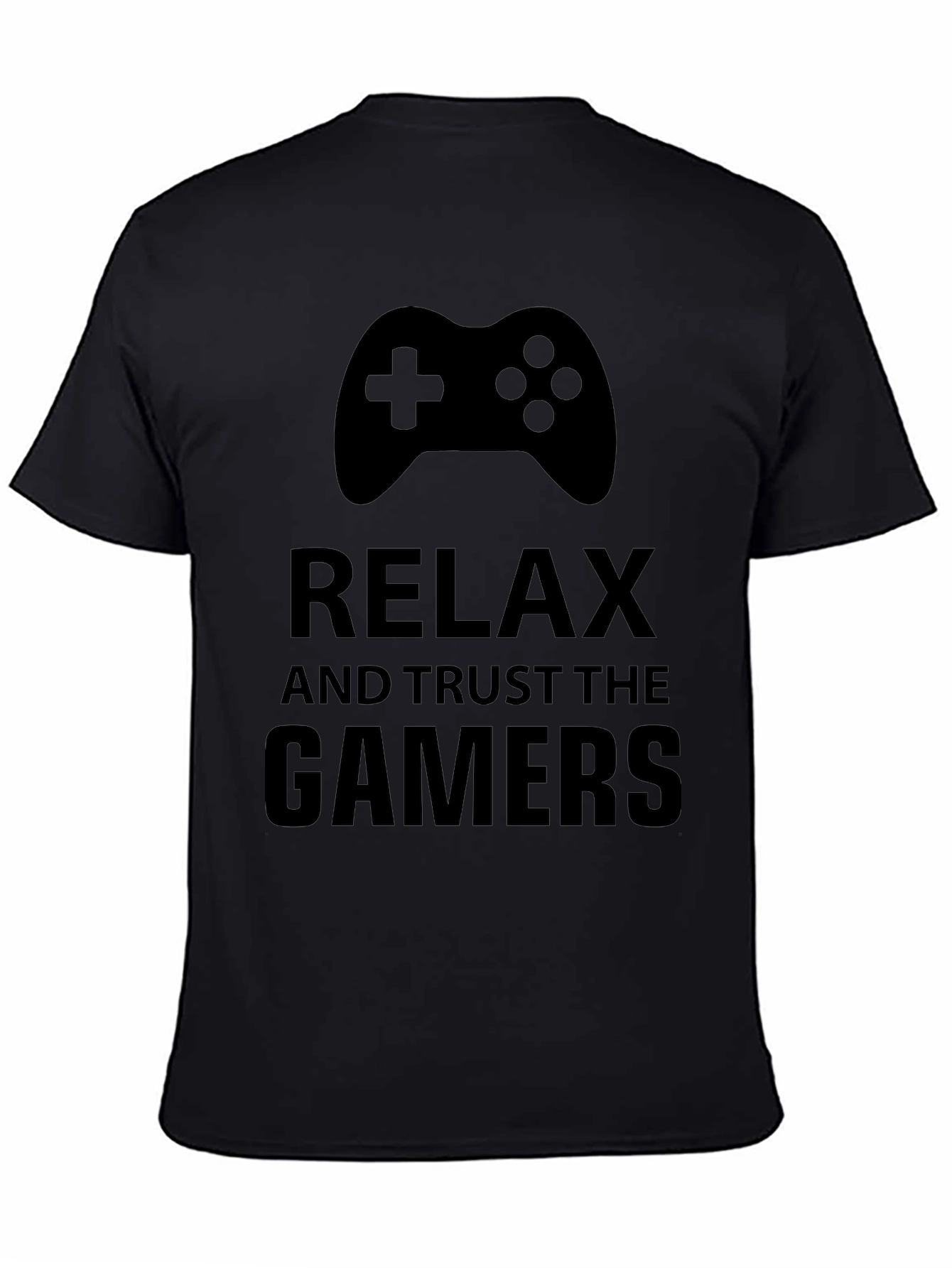 Relax & Trust Gamers Black Graphic Tee