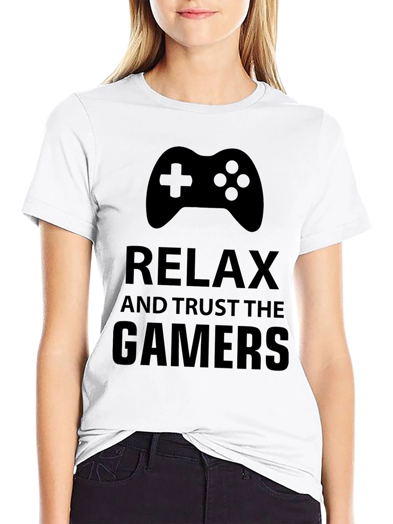 Relax & Trust Gamers Black Graphic Tee