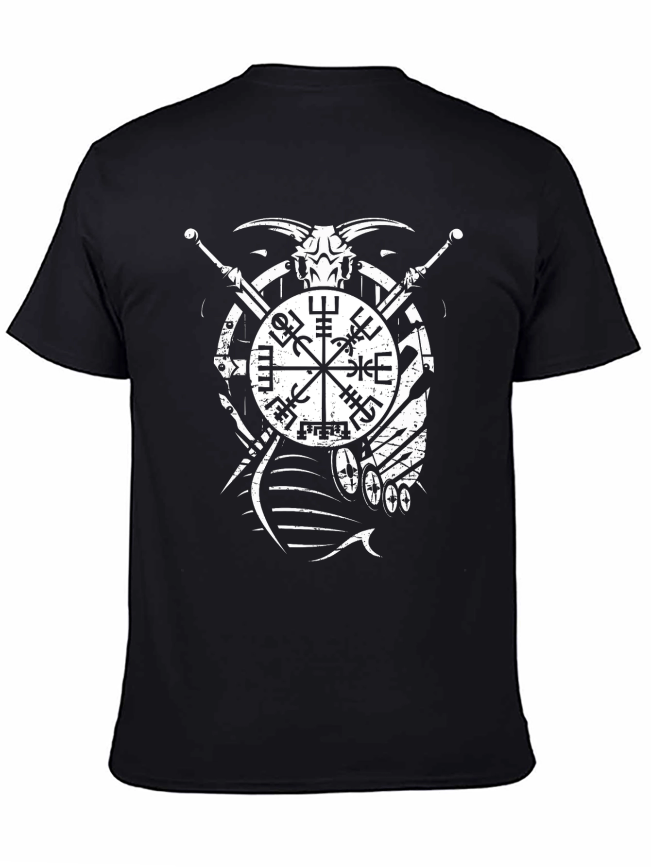 Viking Compass Graphic Tee - Black