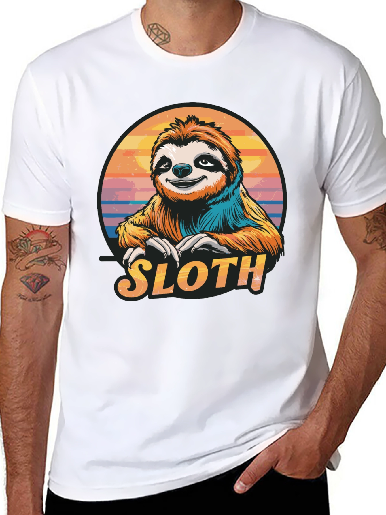 Sloth Graphic T-Shirt - Relaxed Style