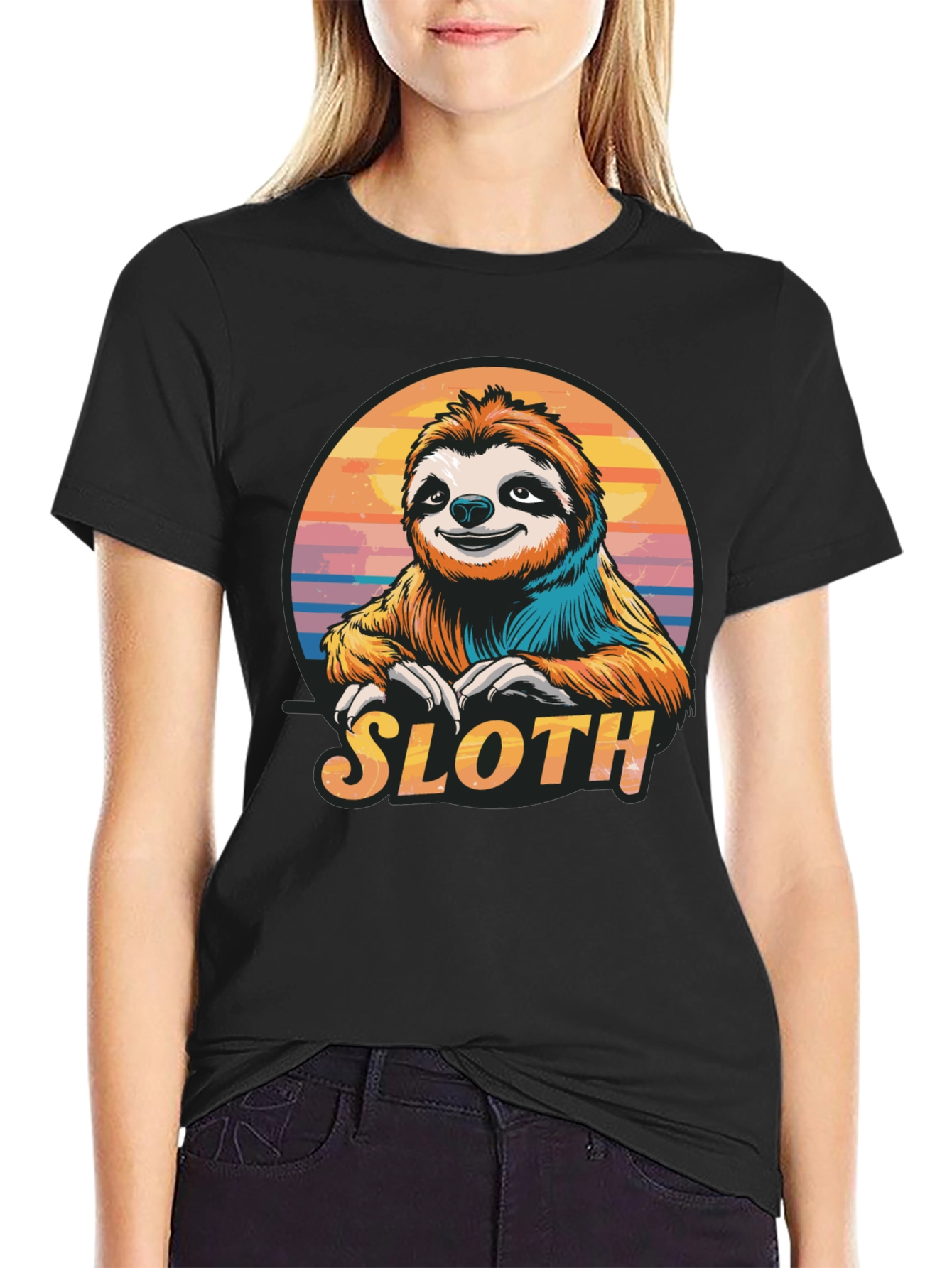 Sloth Graphic T-Shirt - Relaxed Style