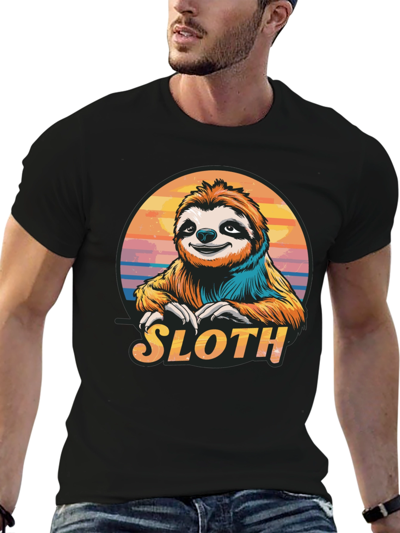 Sloth Graphic T-Shirt - Relaxed Style