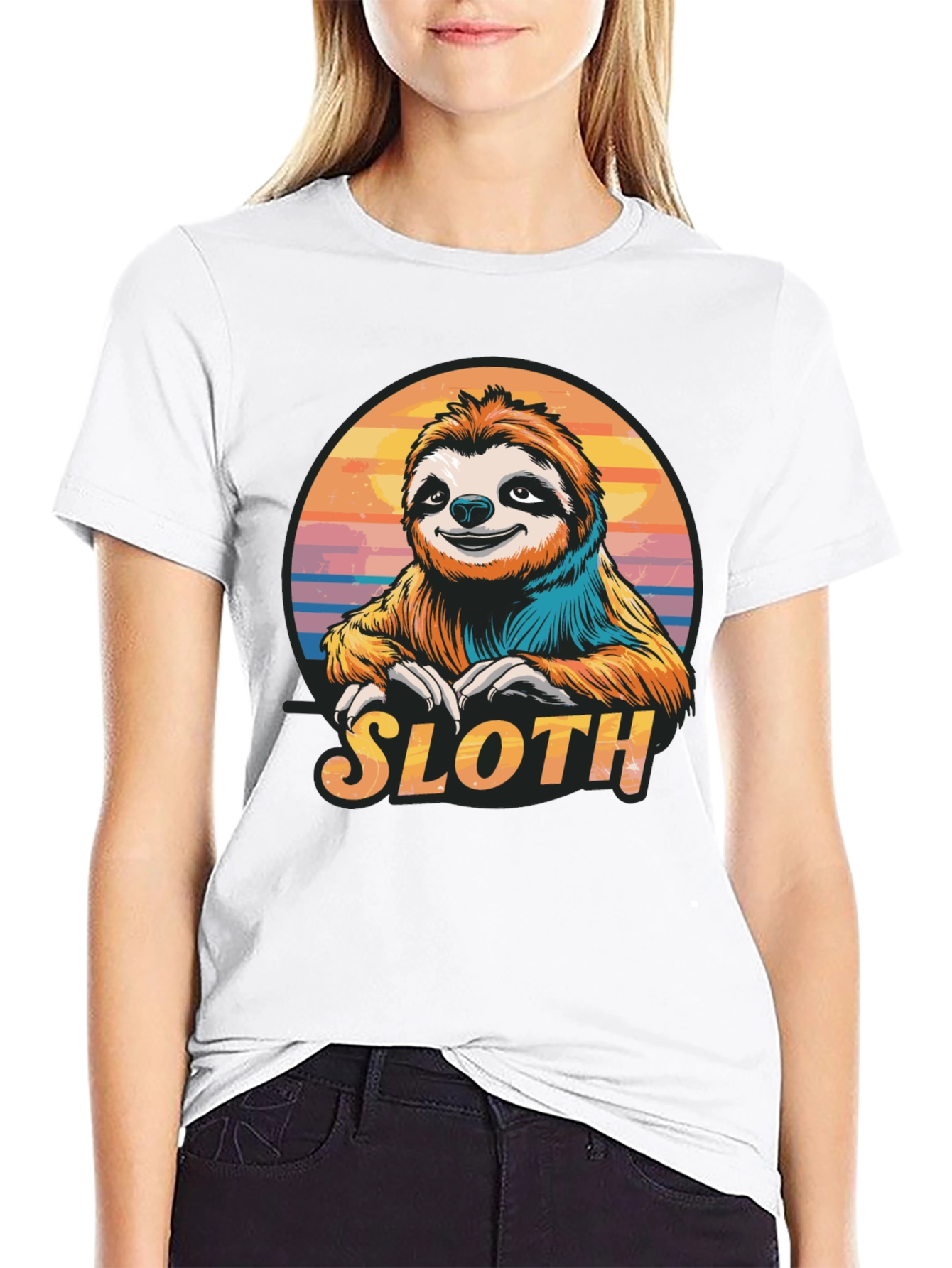 Sloth Graphic T-Shirt - Relaxed Style