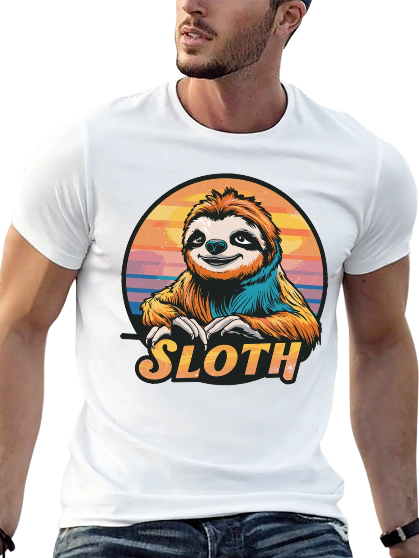 Sloth Graphic T-Shirt - Relaxed Style