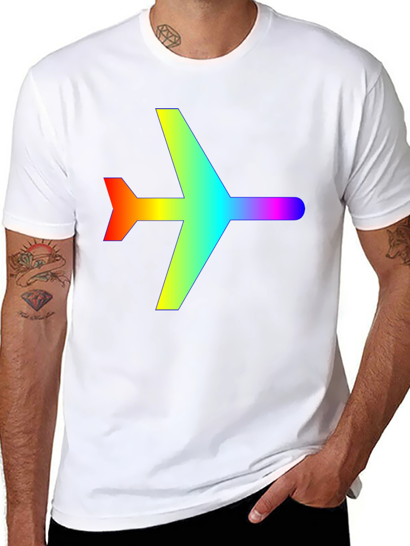 Rainbow Airplane Graphic Tee