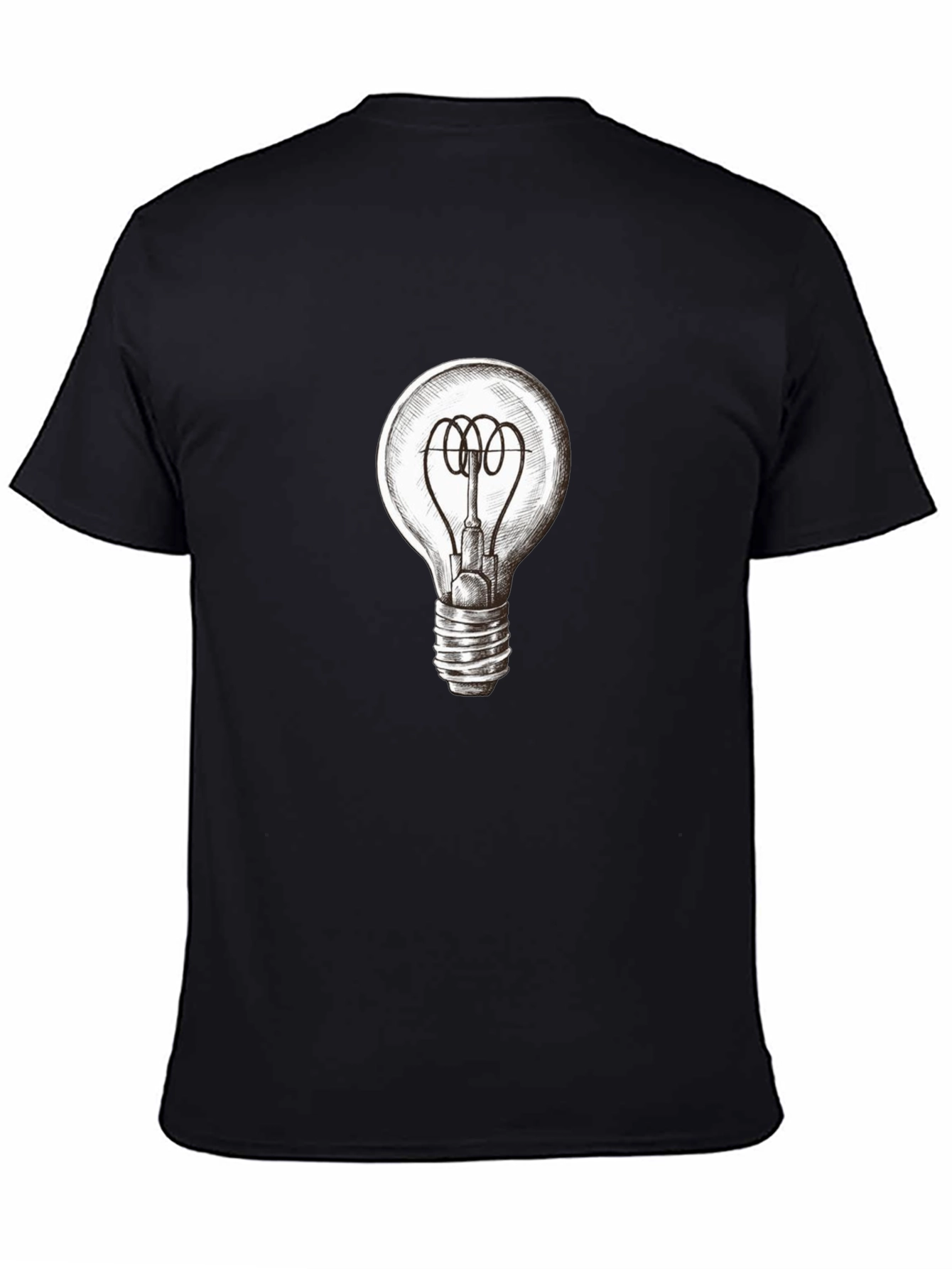 Light Bulb Graphic Tee - Black Cotton T-Shirt