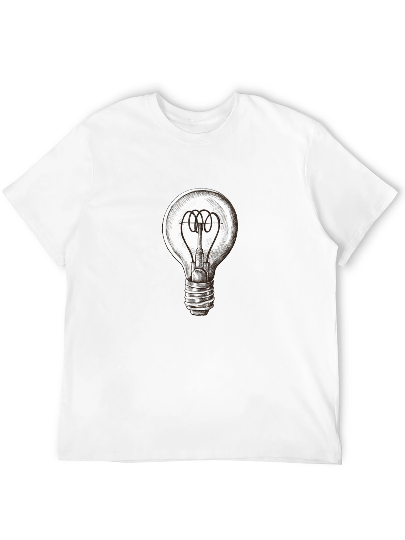 Light Bulb Graphic Tee - Black Cotton T-Shirt