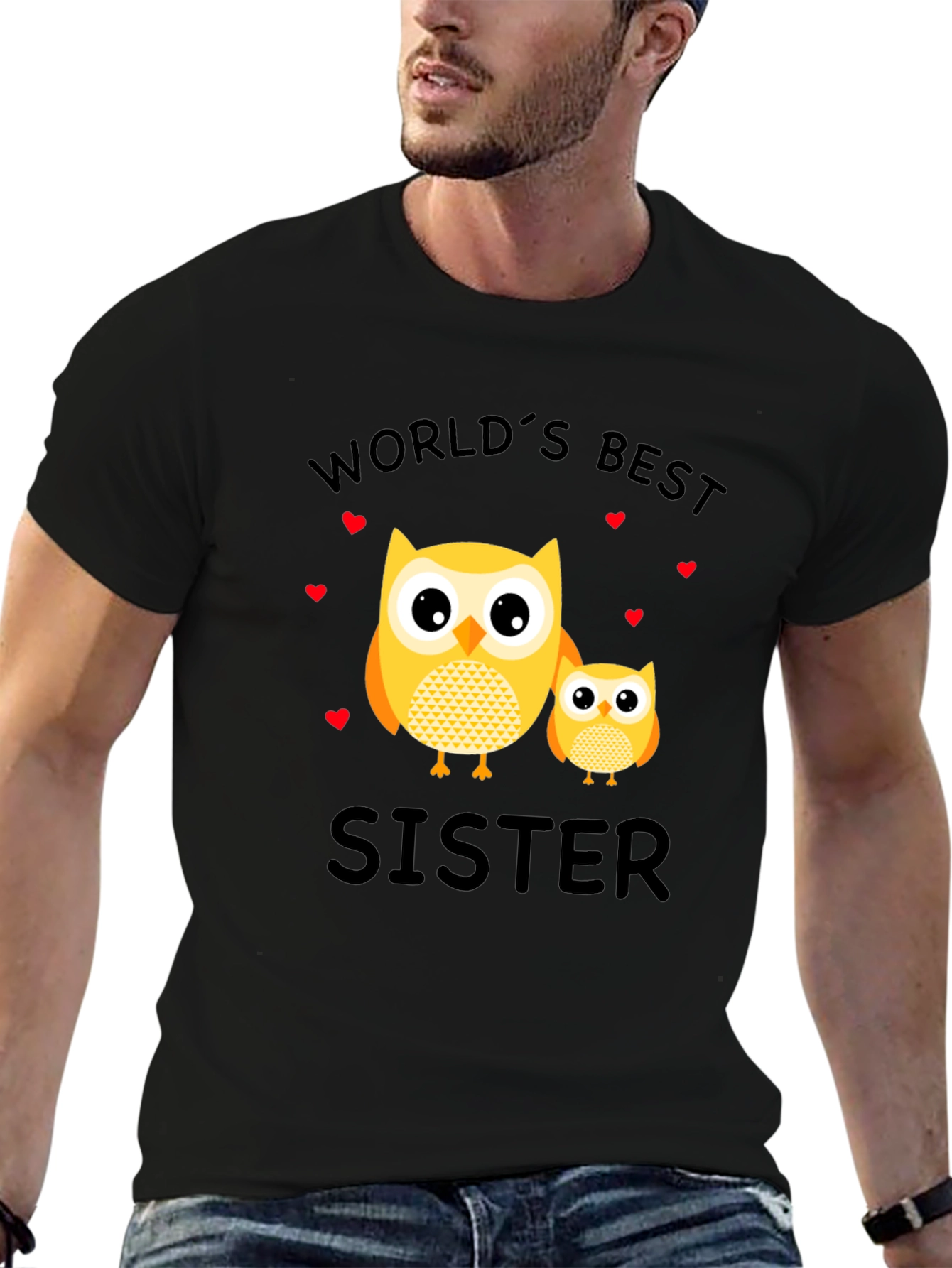 Worlds Best Sister Owl Graphic T-Shirt