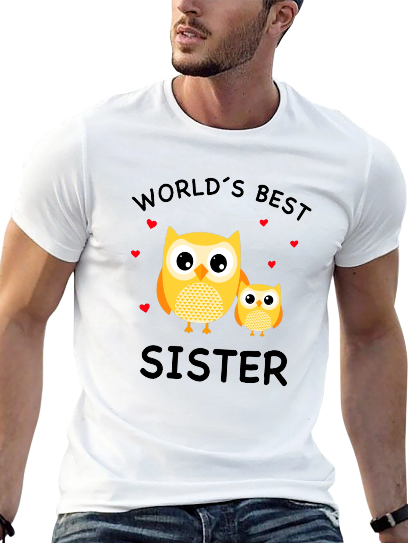 Worlds Best Sister Owl Graphic T-Shirt
