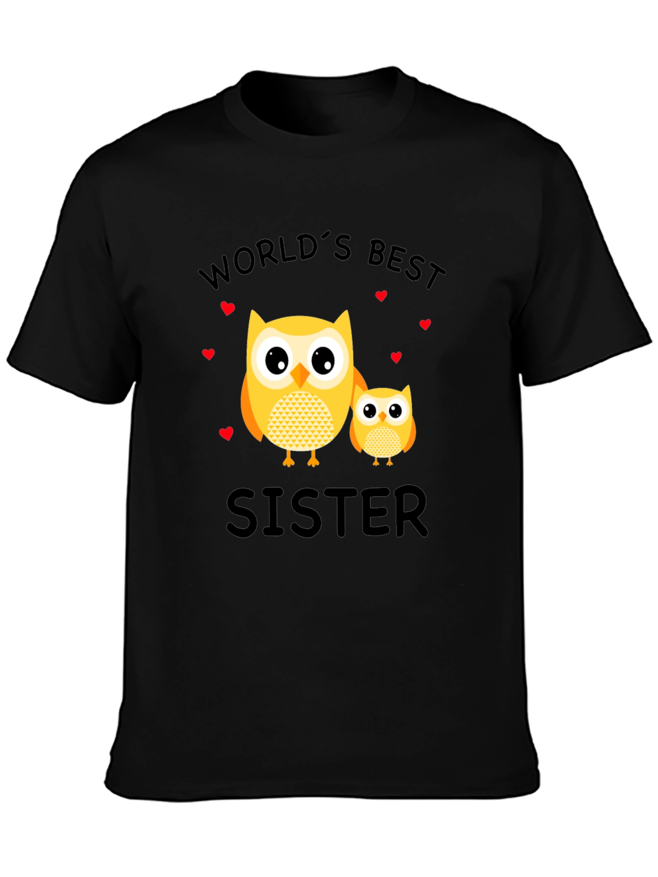 Worlds Best Sister Owl Graphic T-Shirt