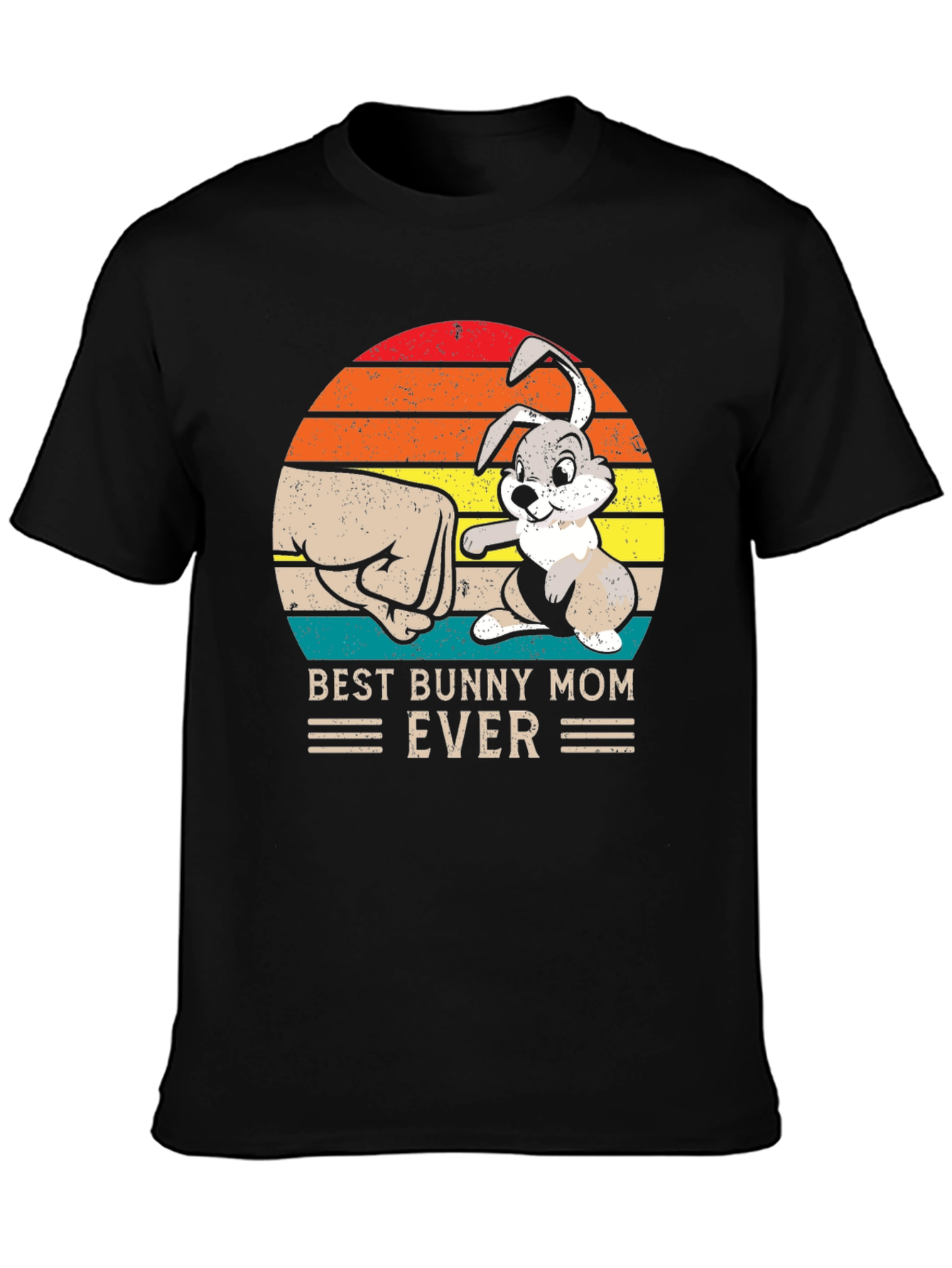 Best Bunny Mom Ever Black T-Shirt