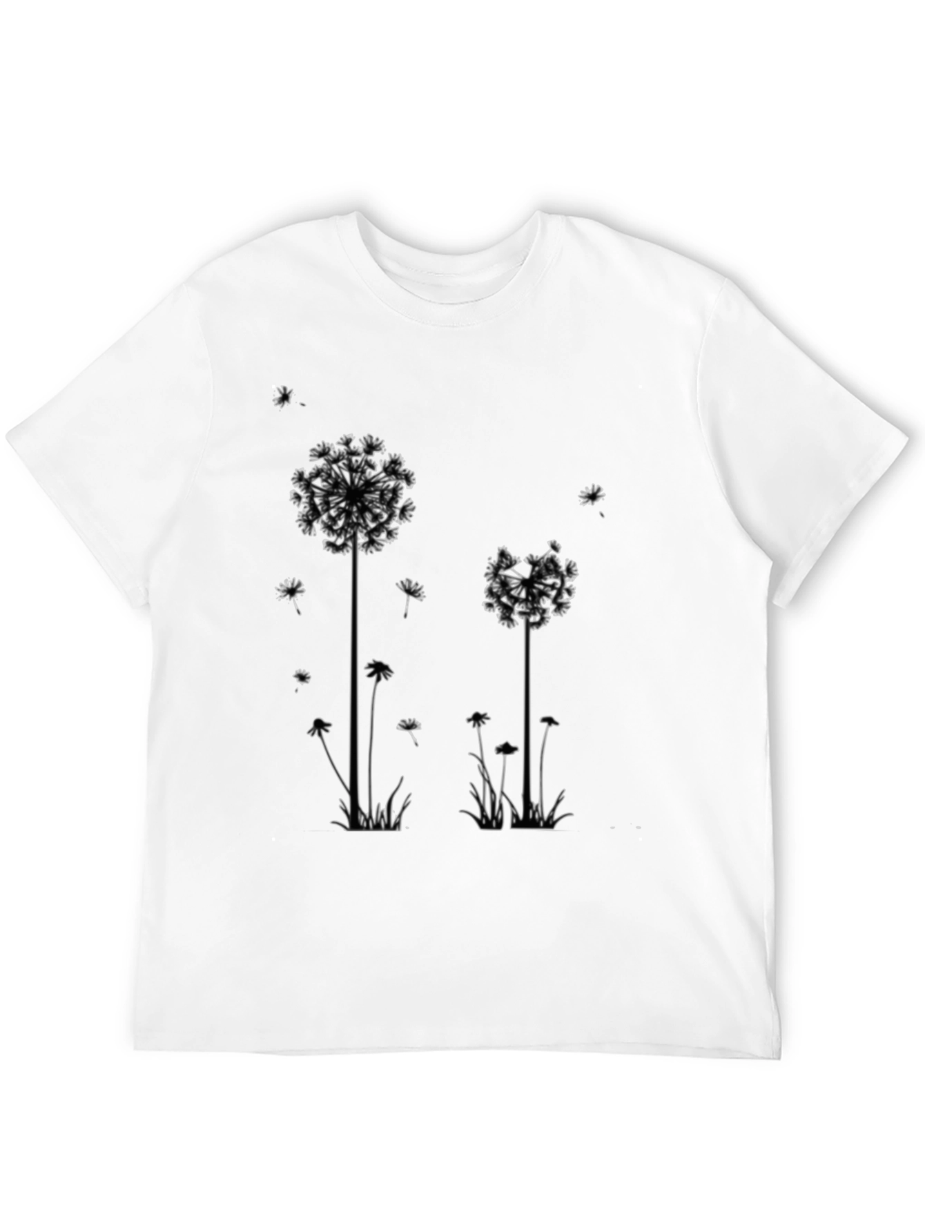 Dandelion Graphic Print Tee - Black