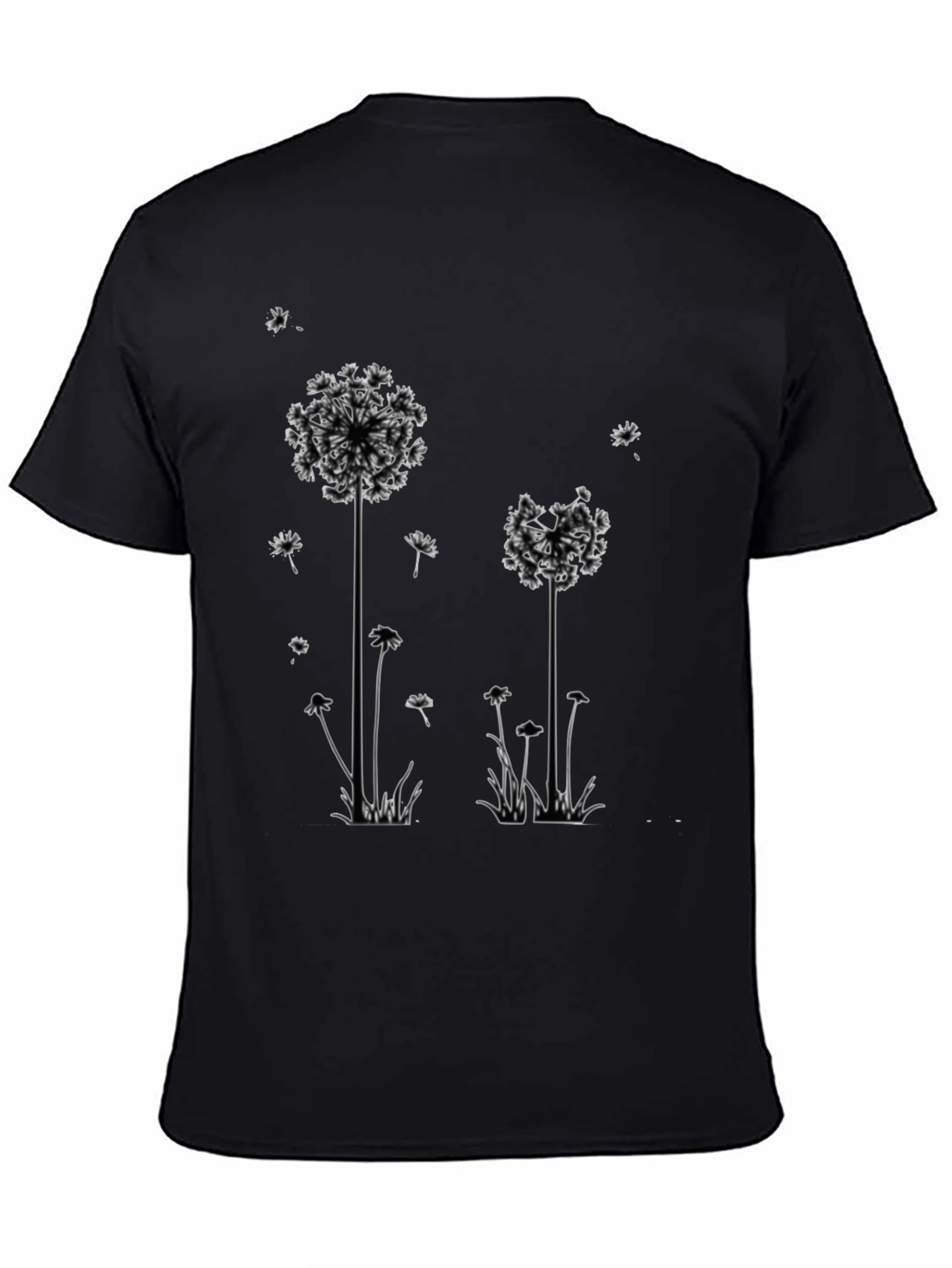 Dandelion Graphic Print Tee - Black