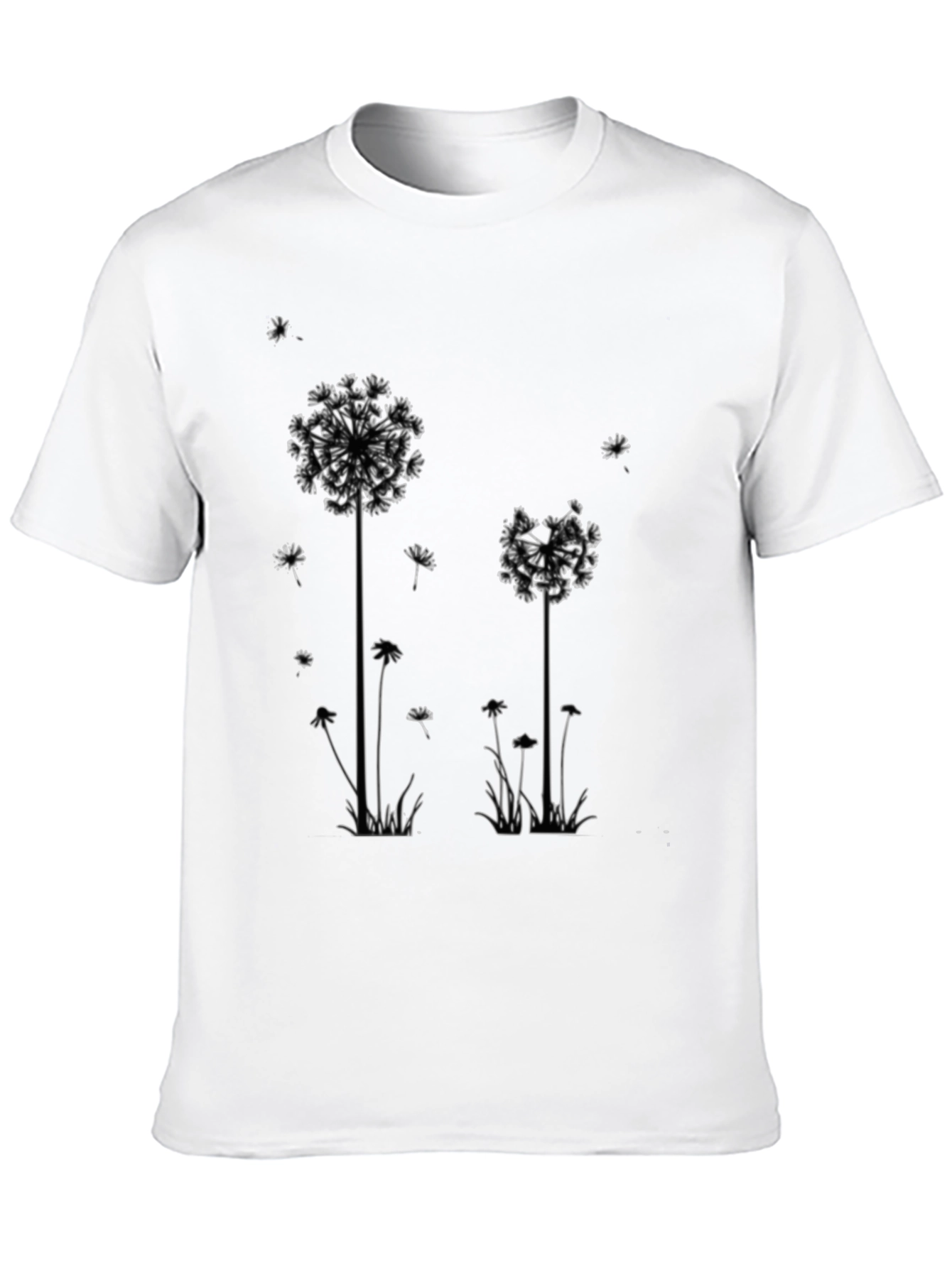 Dandelion Graphic Print Tee - Black