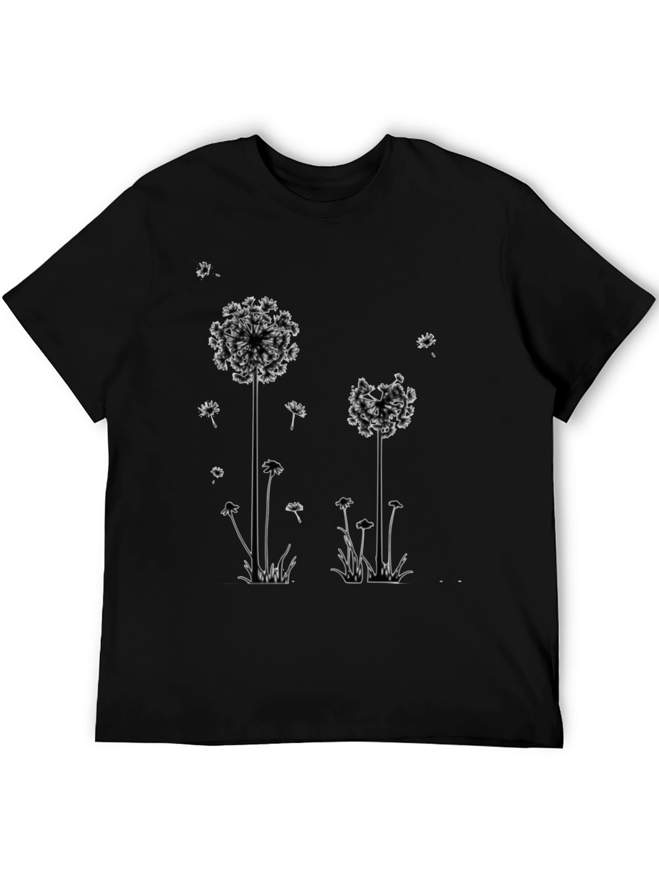Dandelion Graphic Print Tee - Black