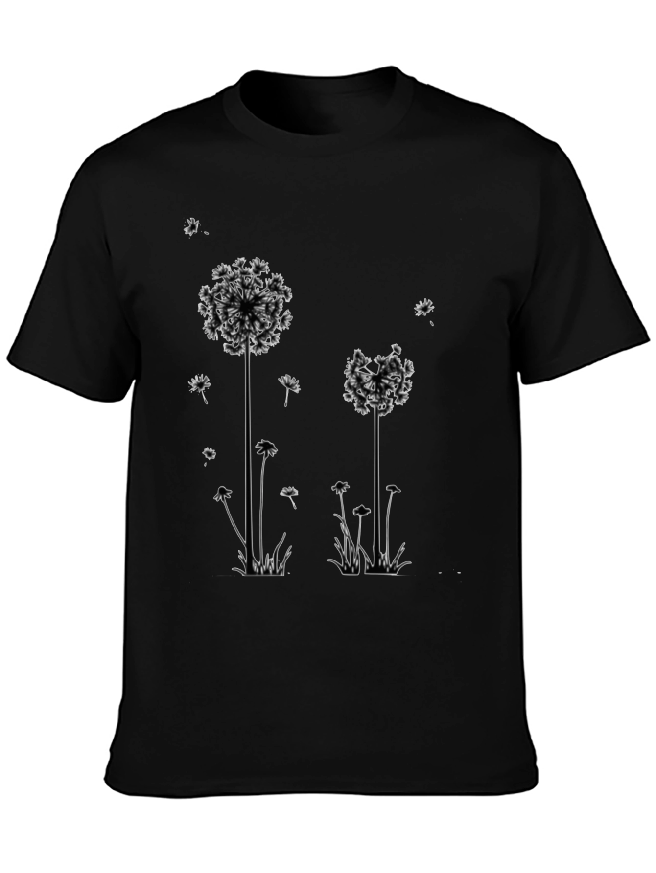 Dandelion Graphic Print Tee - Black