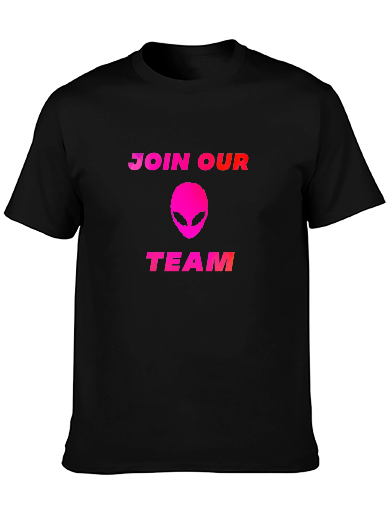 Join Our Team Alien T-Shirt - Black Cotton Blend