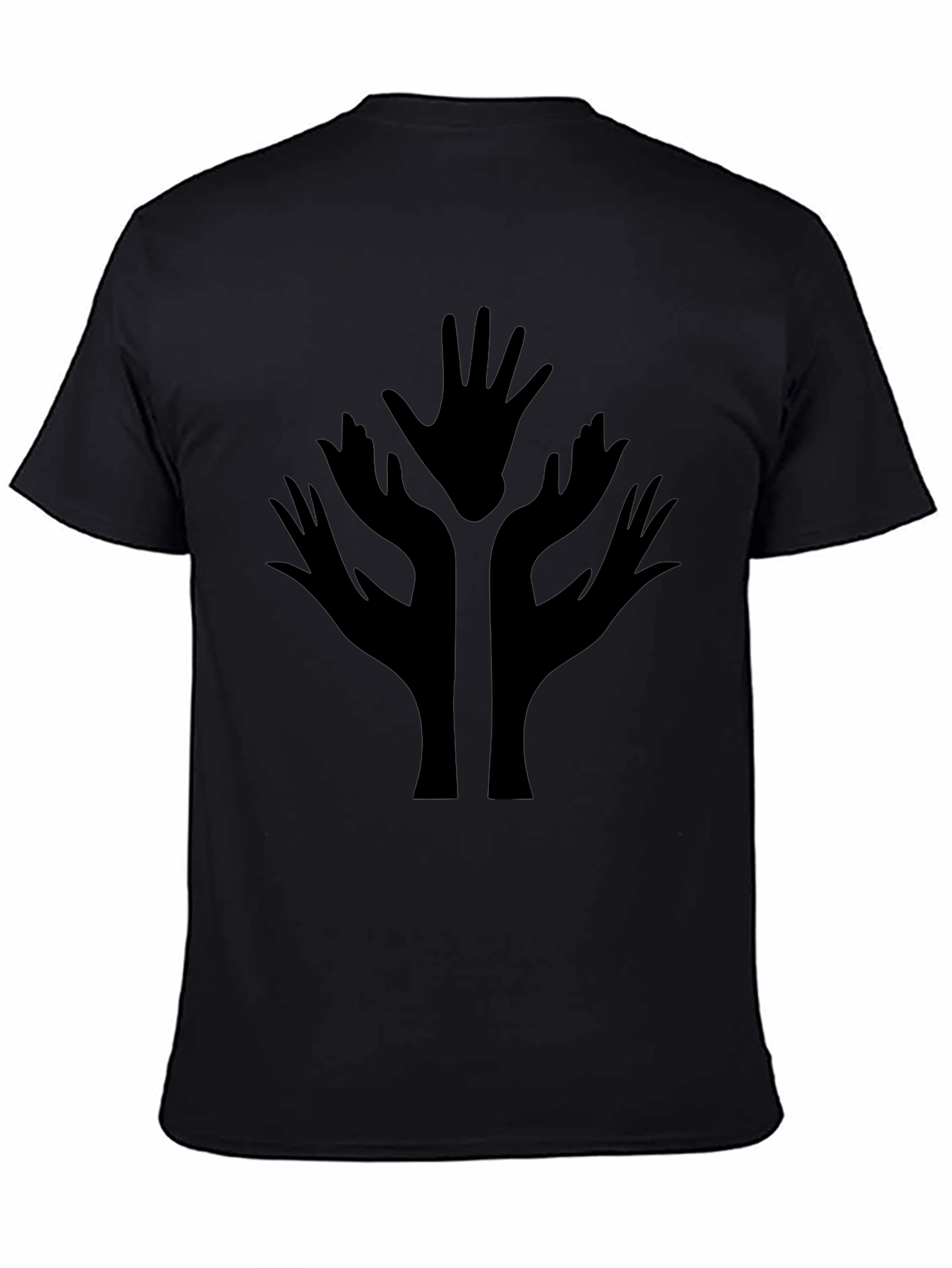 Abstract Hand Tree Black T-Shirt