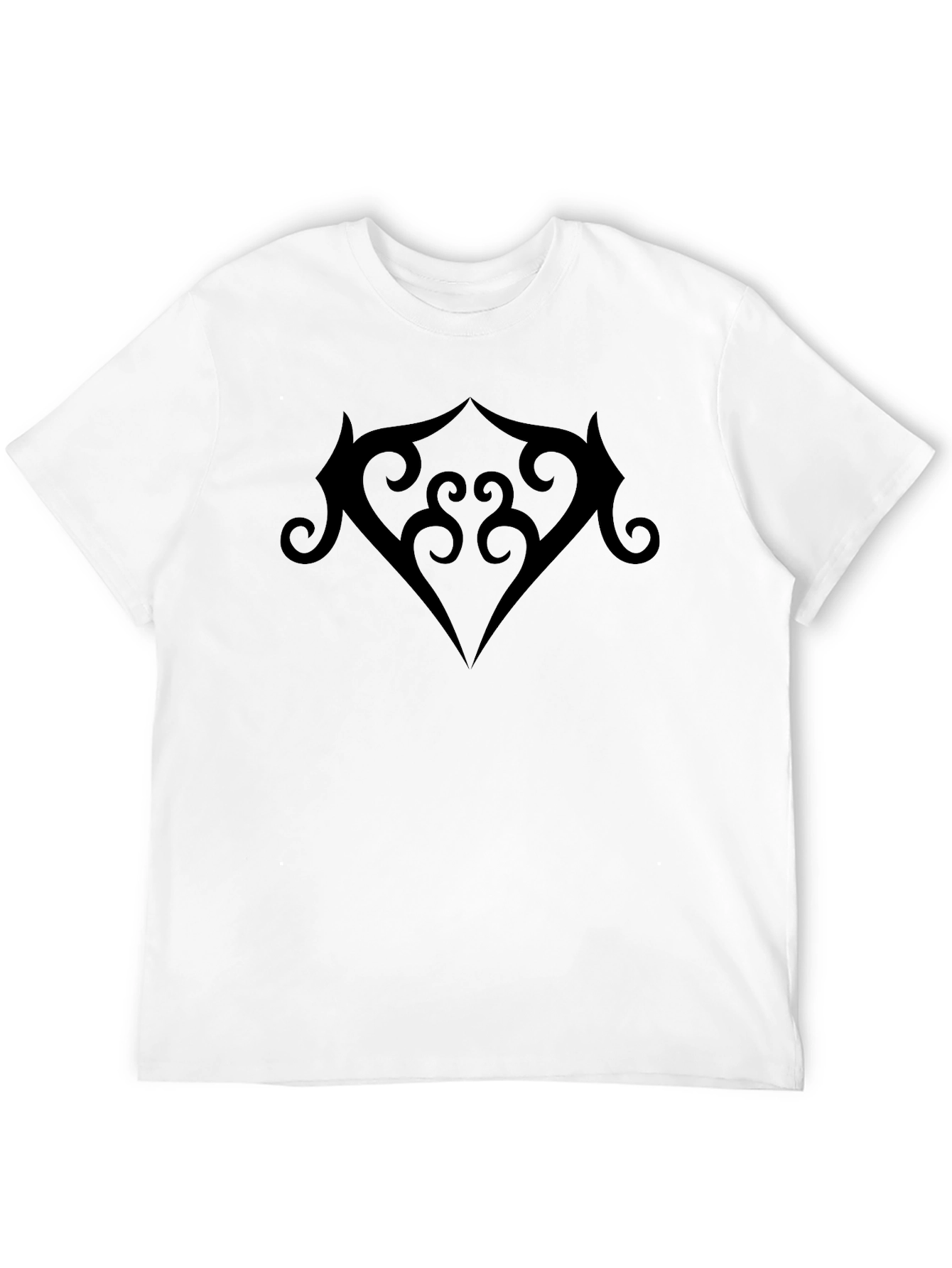 Mens Black Graphic Tee - Abstract Heart Design
