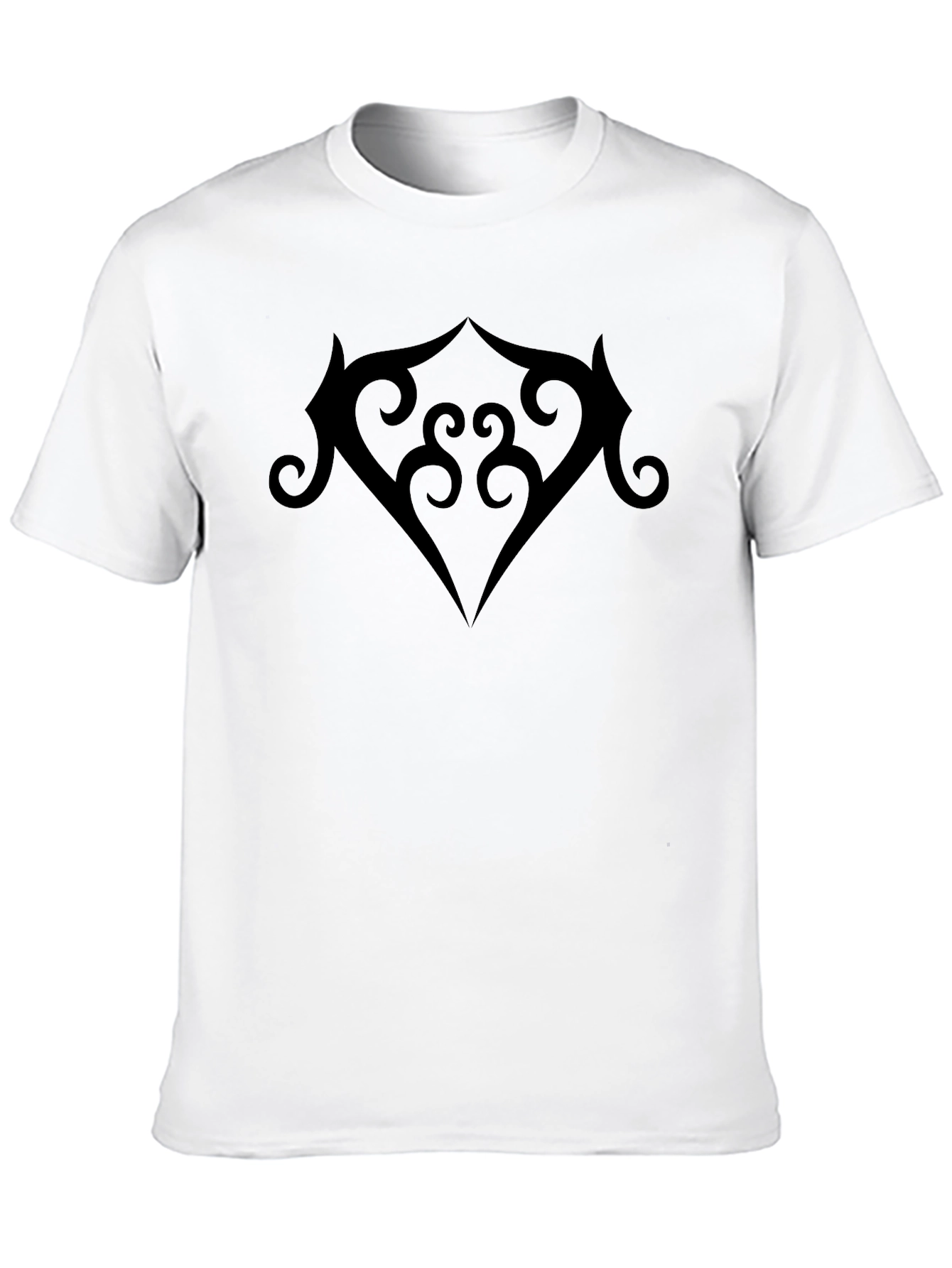 Mens Black Graphic Tee - Abstract Heart Design