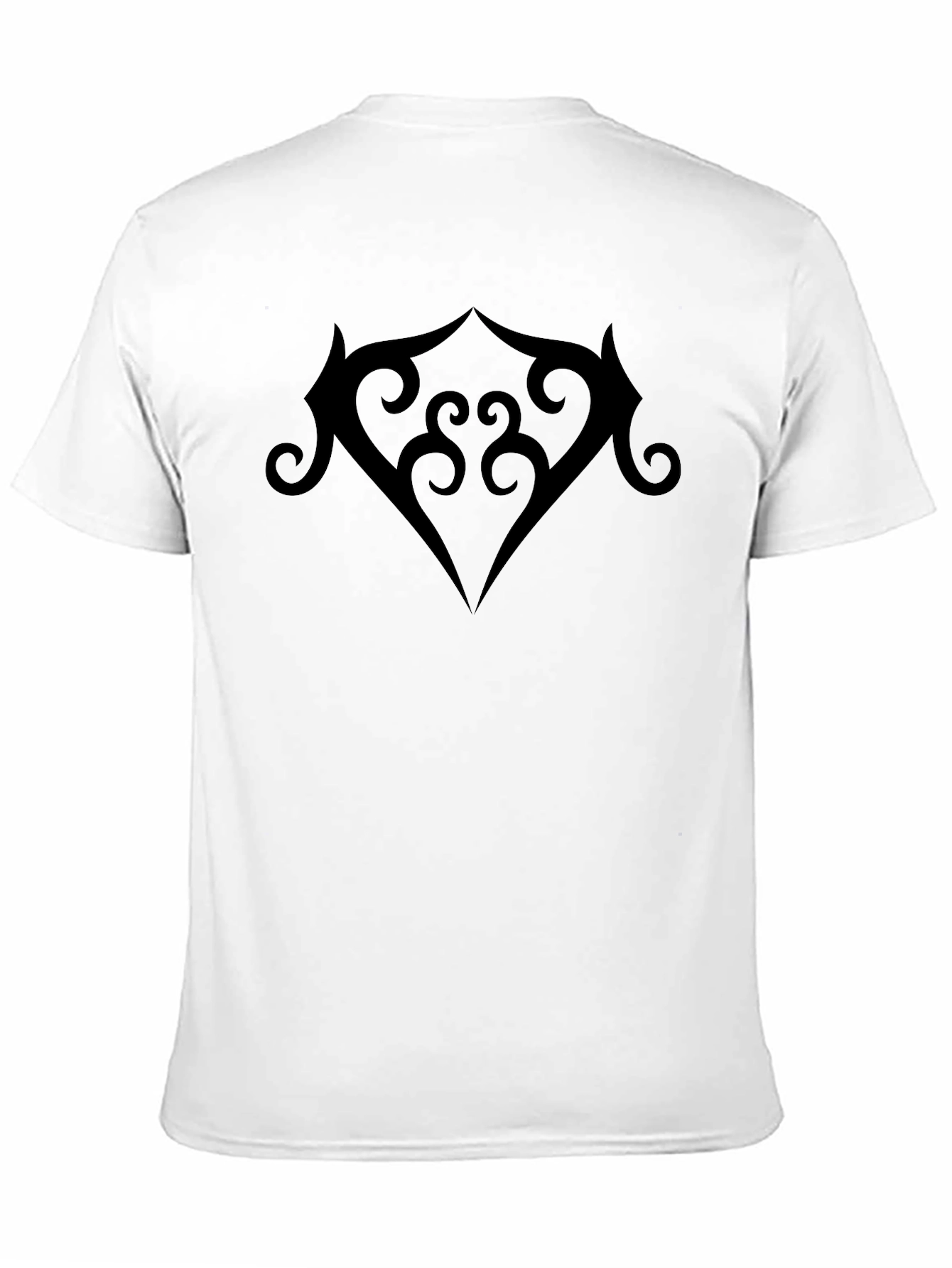 Mens Black Graphic Tee - Abstract Heart Design