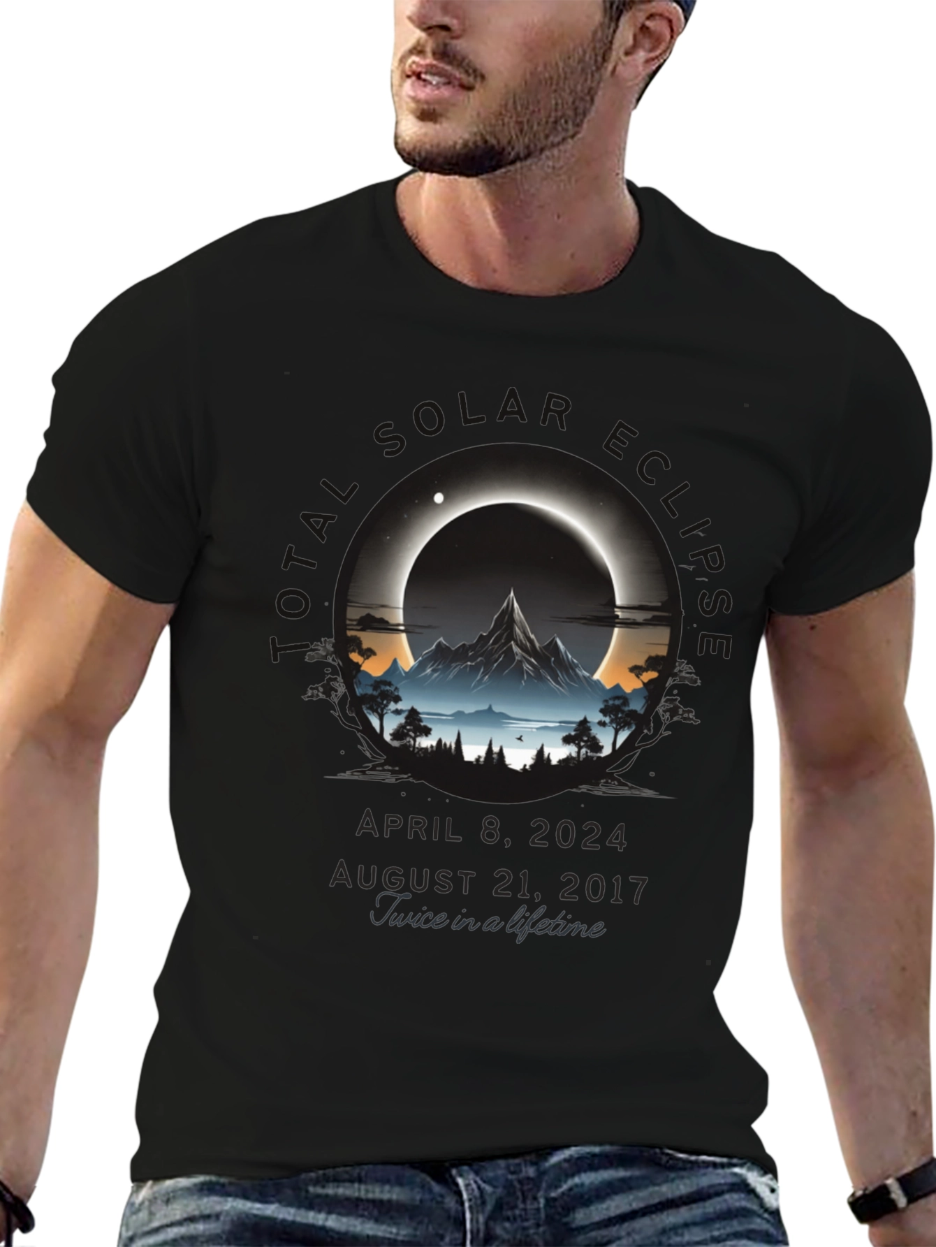 Solar Eclipse Twice in a Lifetime Graphic Tee