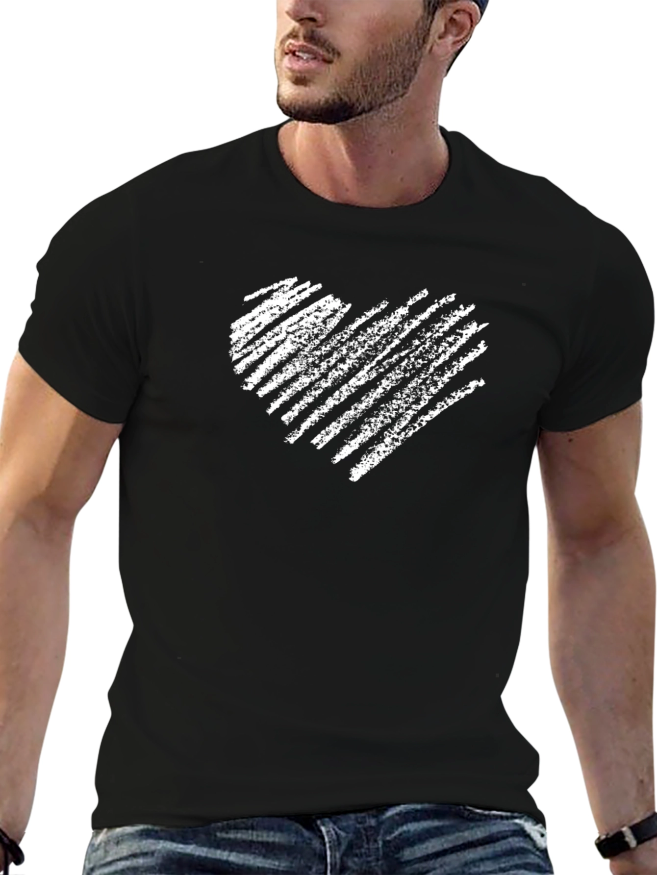 Heart Scribble Graphic Tee - Casual Comfort