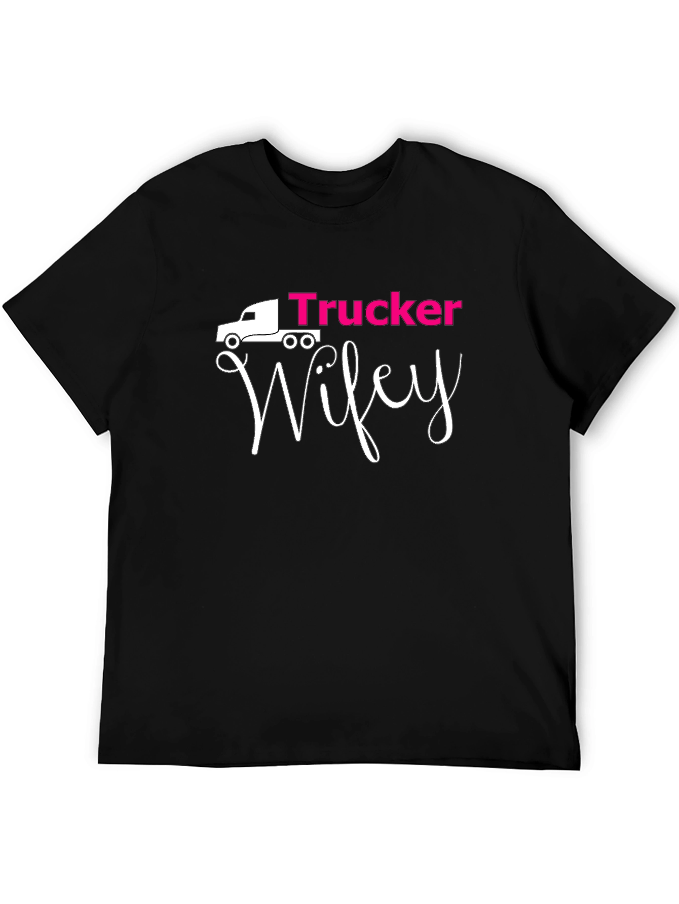 Trucker Wifey Graphic Tee - Black