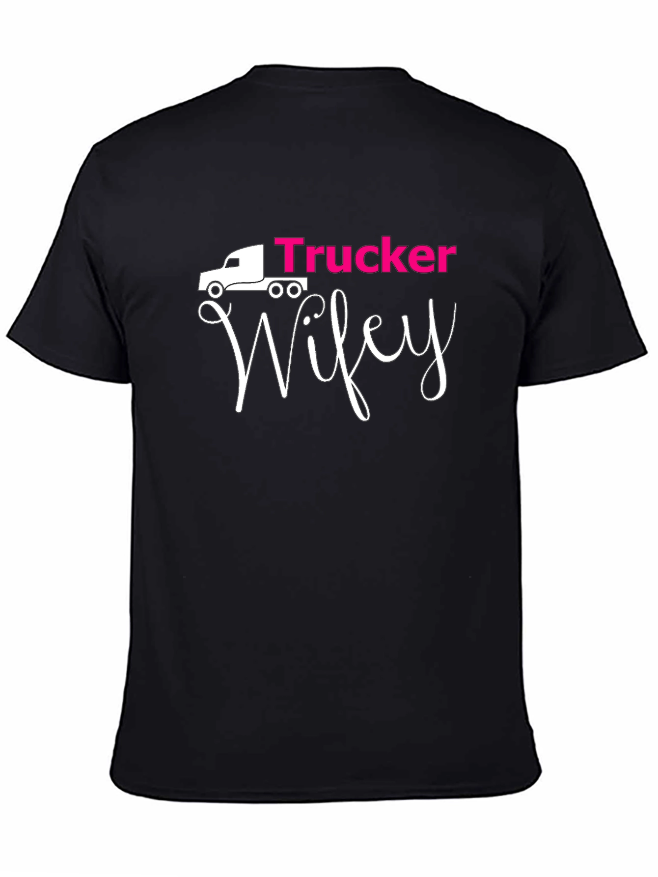 Trucker Wifey Graphic Tee - Black