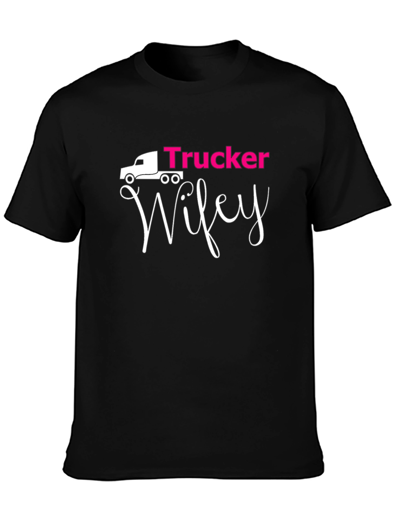 Trucker Wifey Graphic Tee - Black