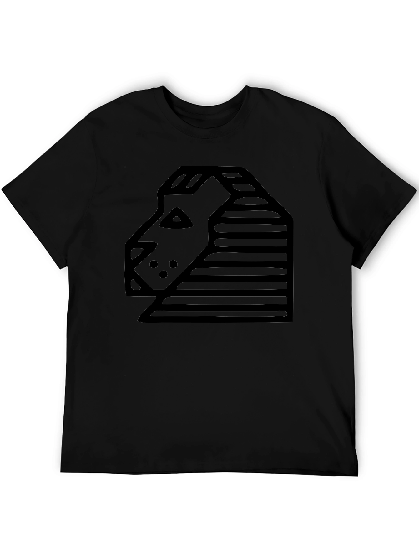 Geometric Sphinx Graphic Black T-Shirt