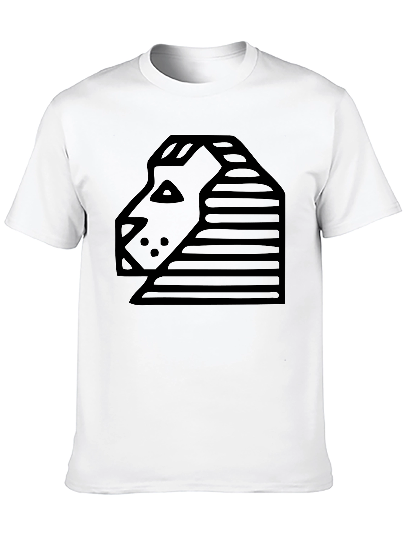 Geometric Sphinx Graphic Black T-Shirt